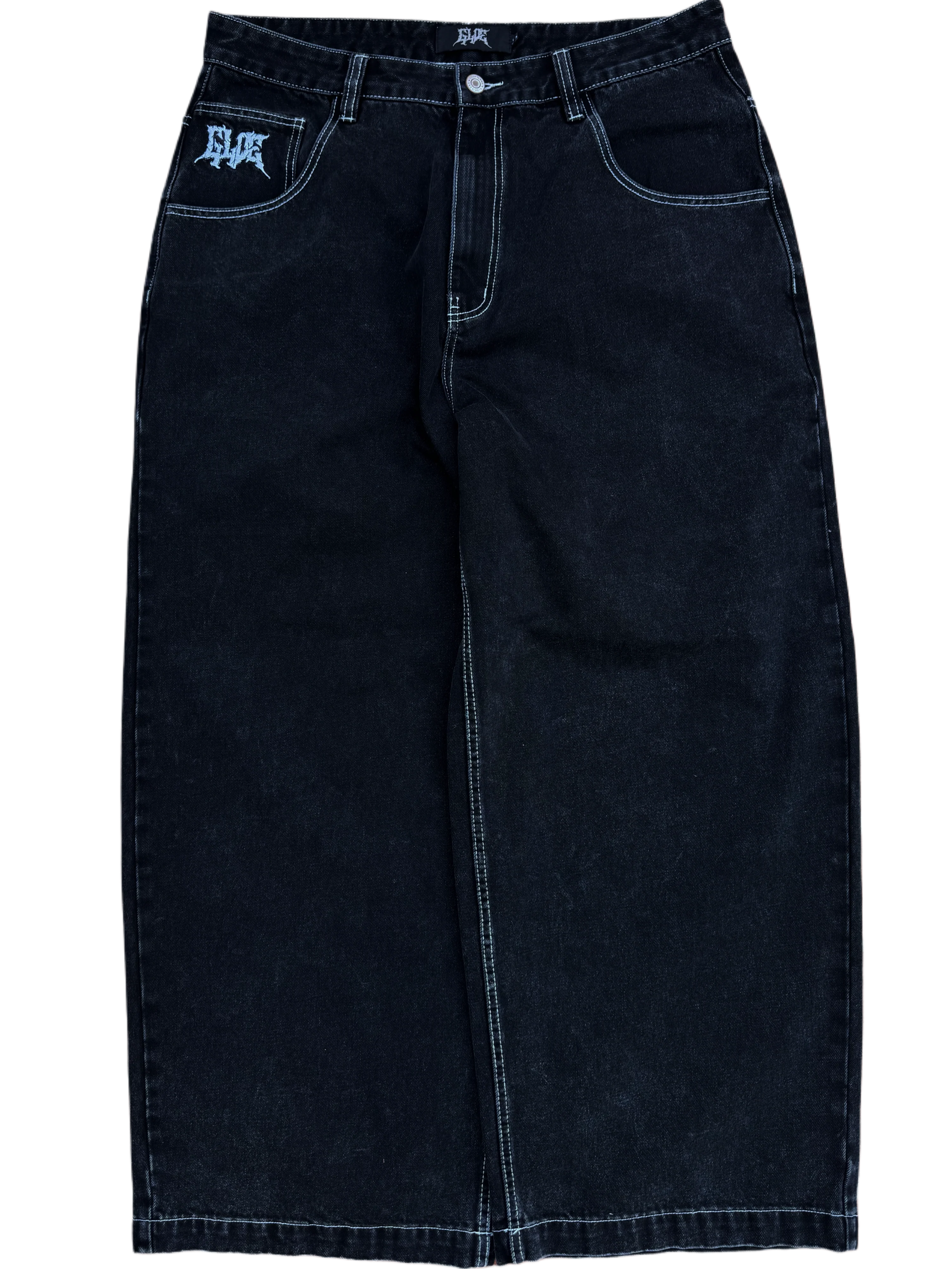 Black Wide Leg GLOE Dragon Jeans V2