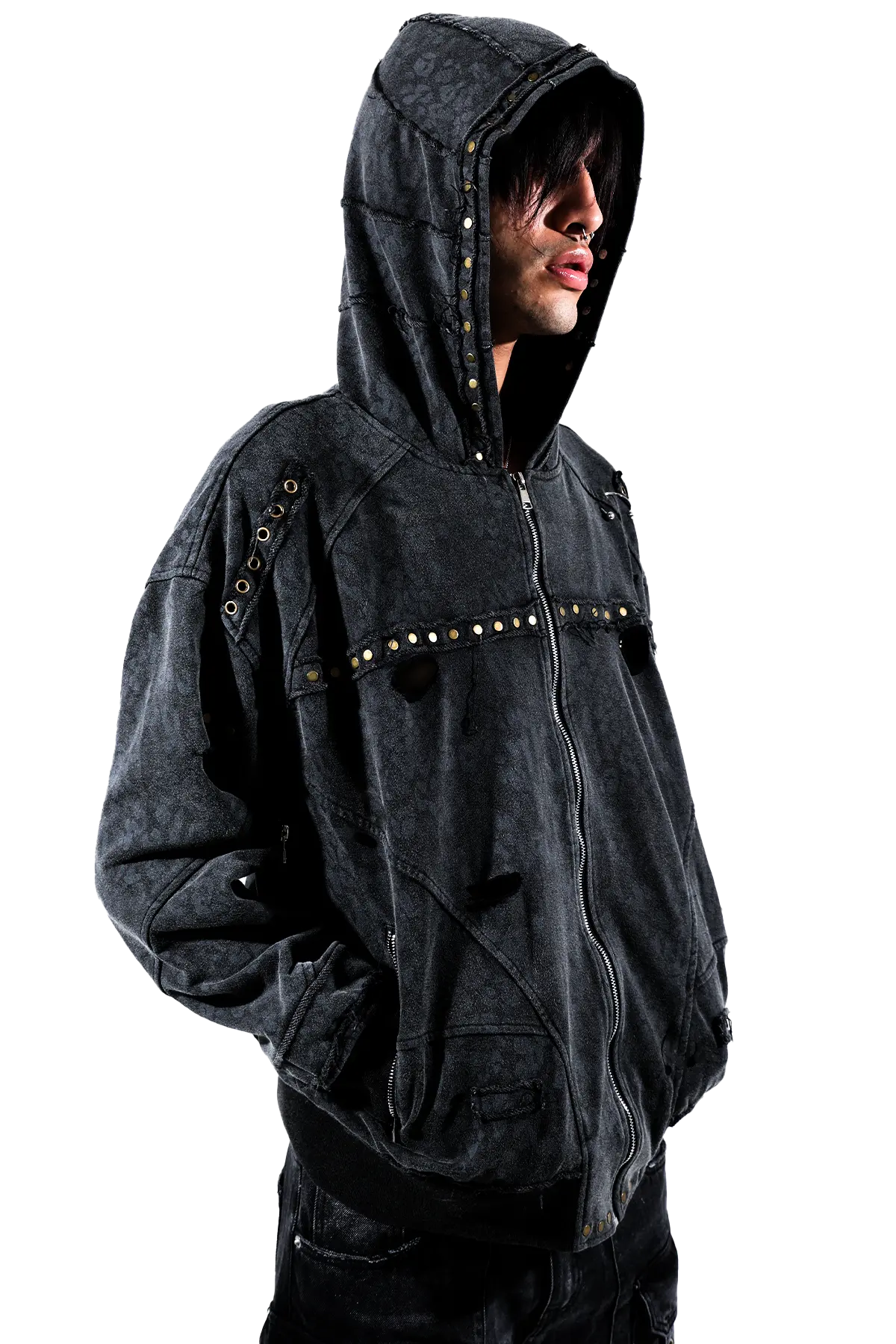 Noir Leopard Zip Hoodie