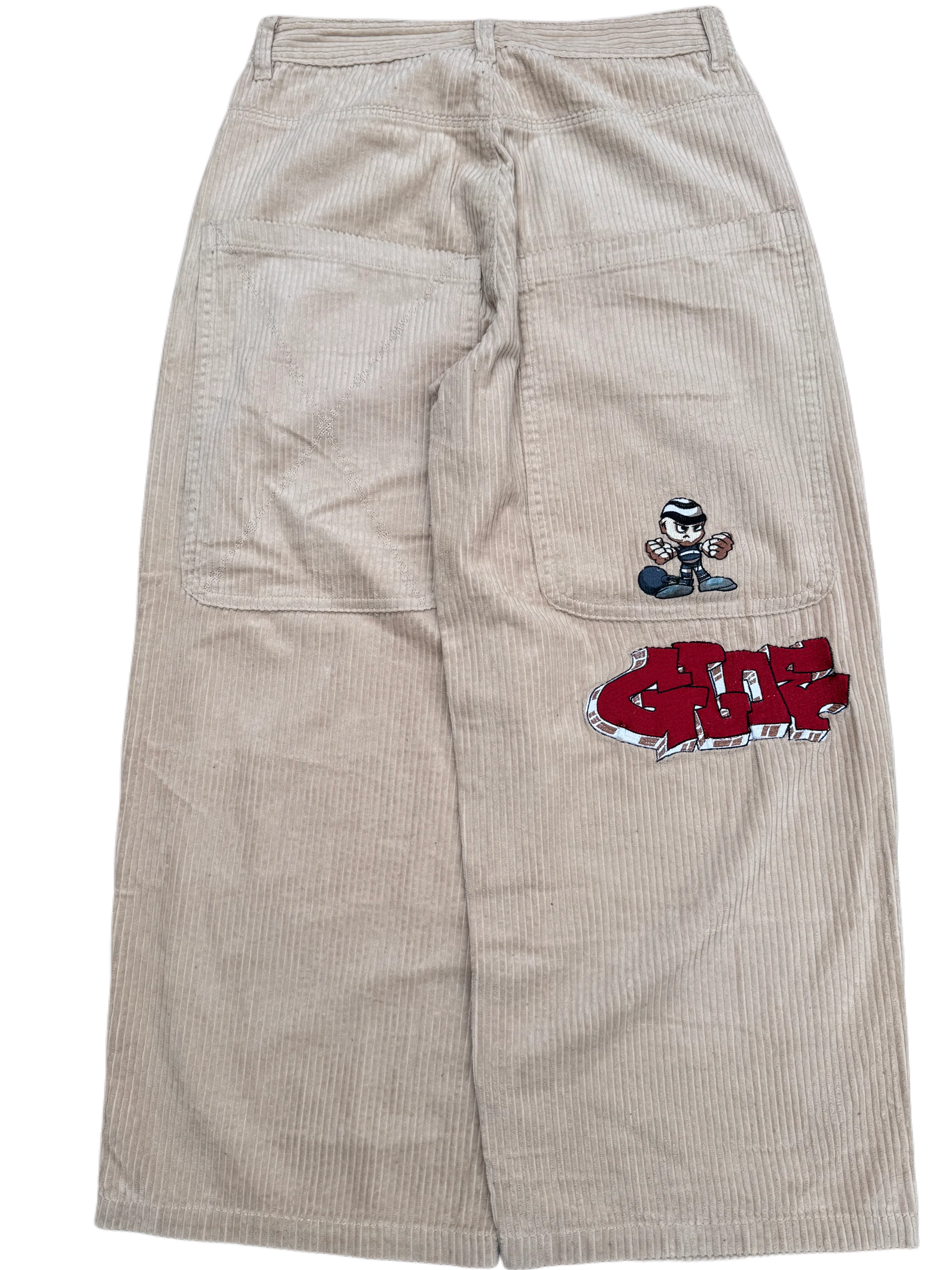 Beige Wide Leg GLOE Thug Corduroys