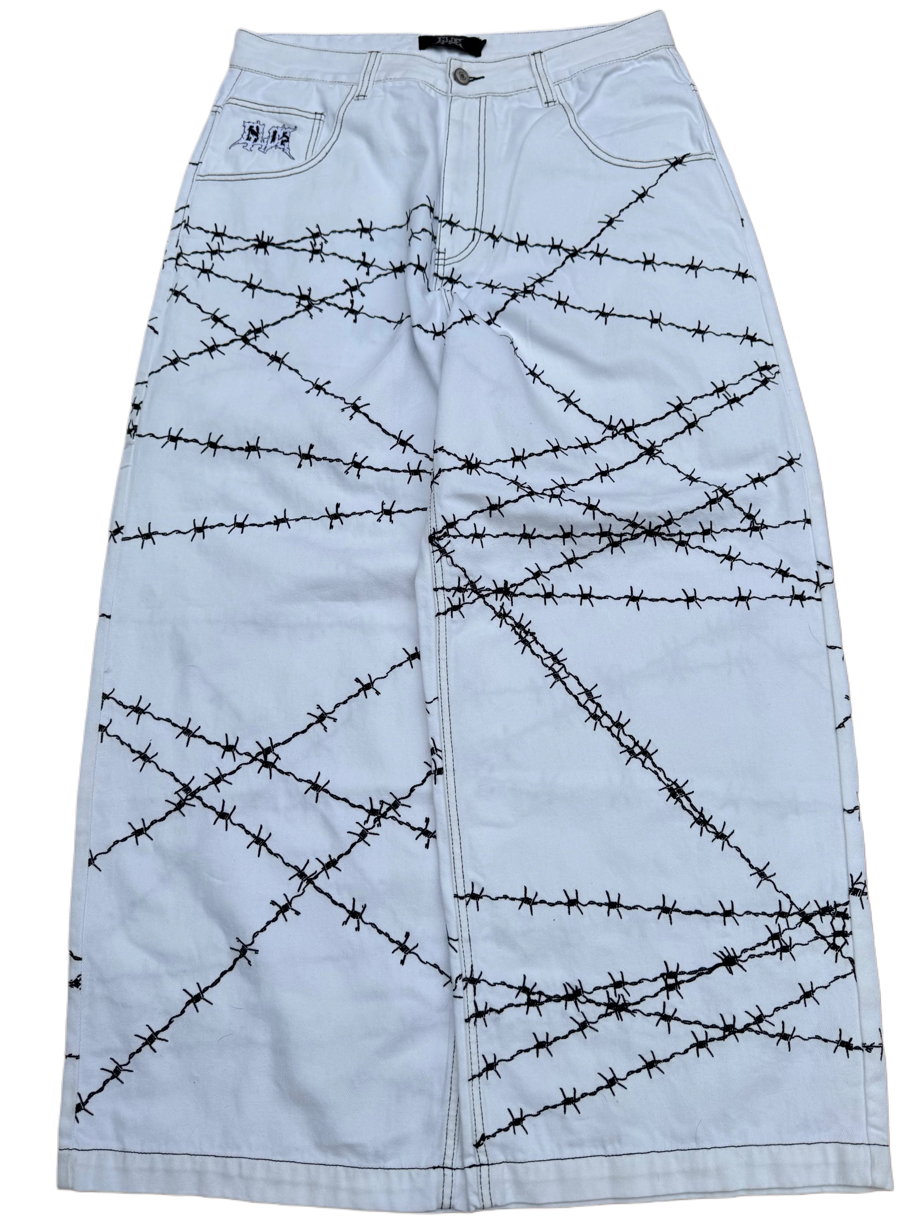 White Wide Leg GLOE Barbwire Jeans