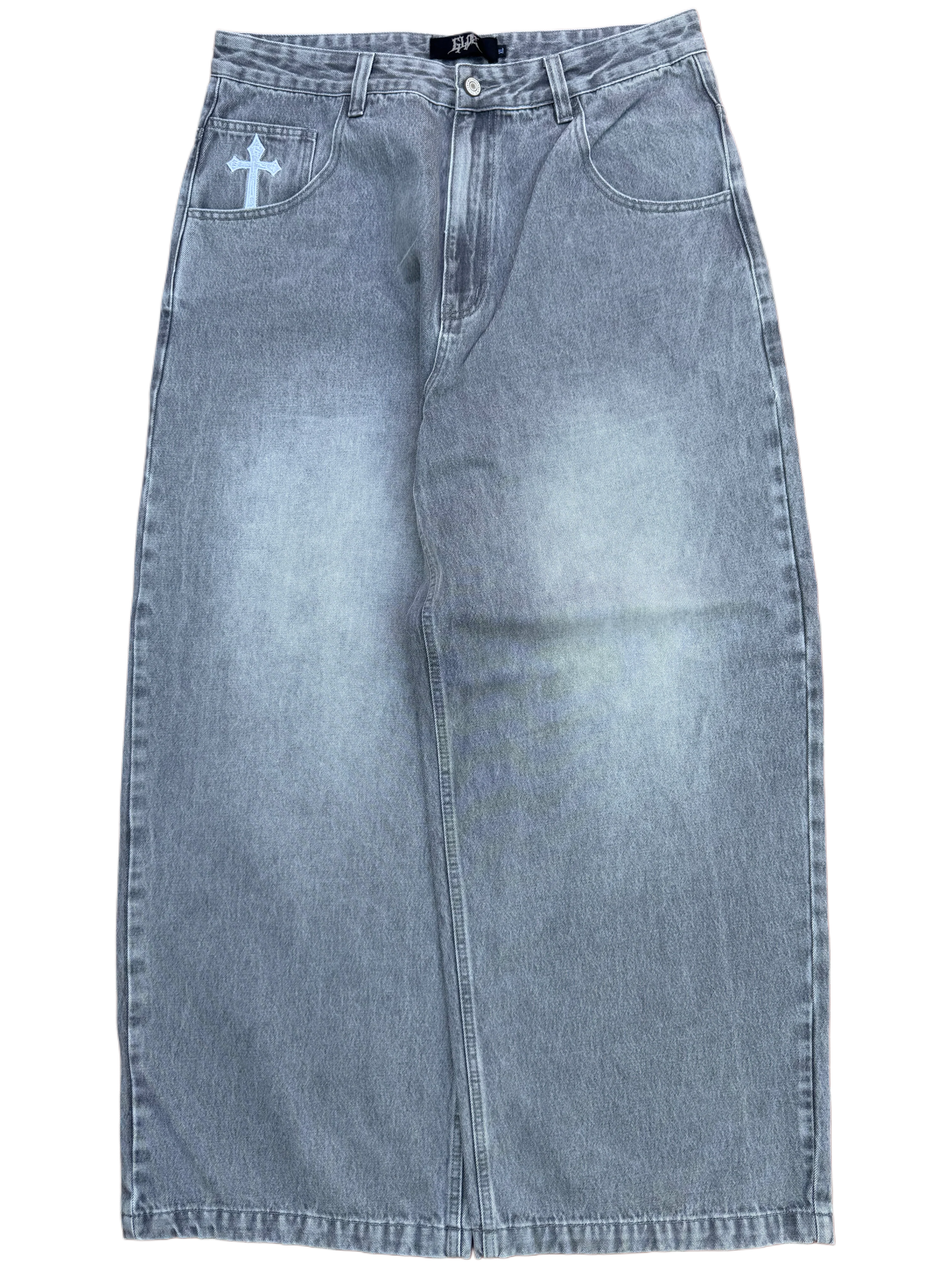 Grey Wash Wide Leg GLOE Cross Jeans v2