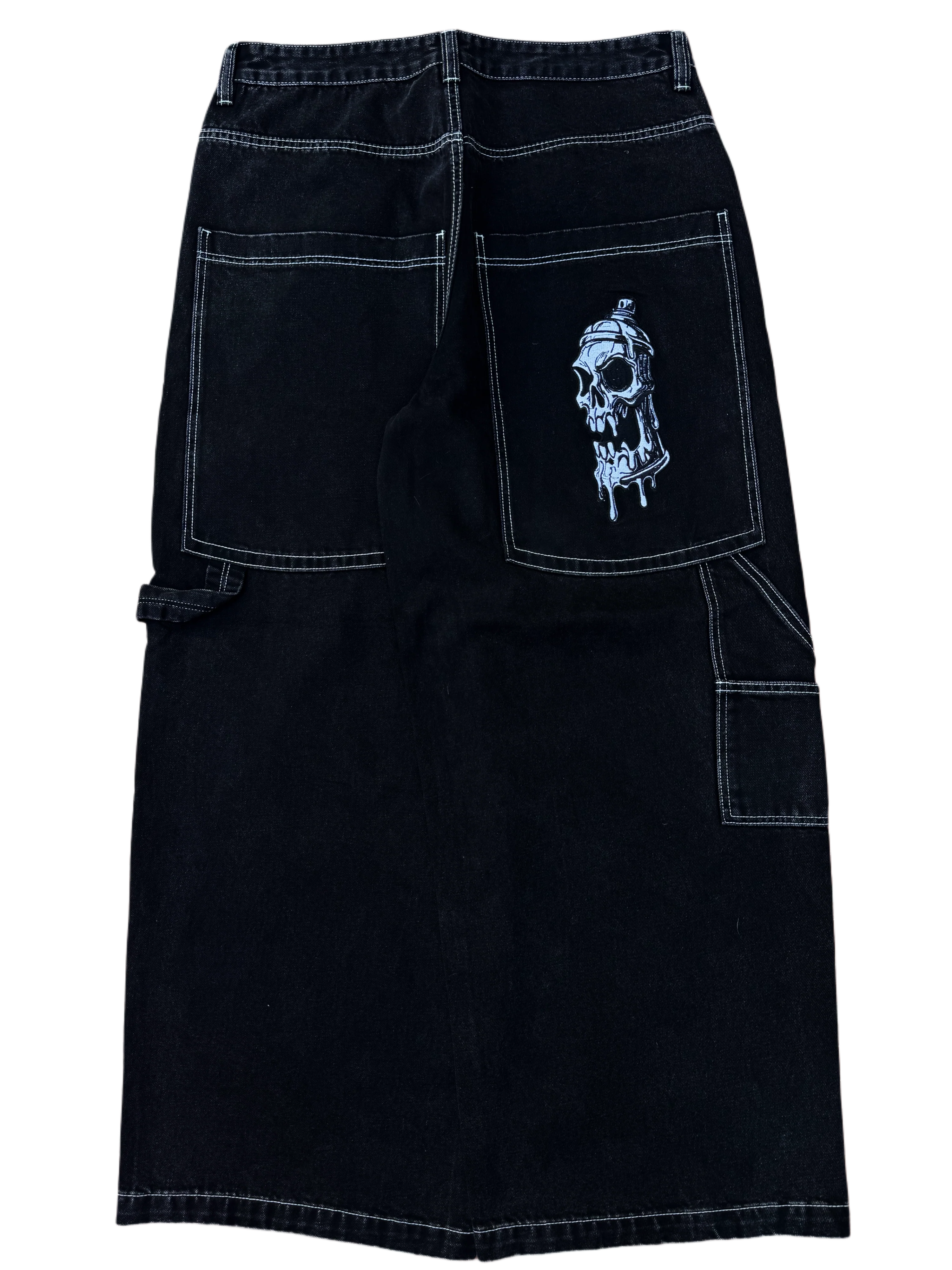 Black Wide Leg GLOE Spray Can Carpenter Jeans V2