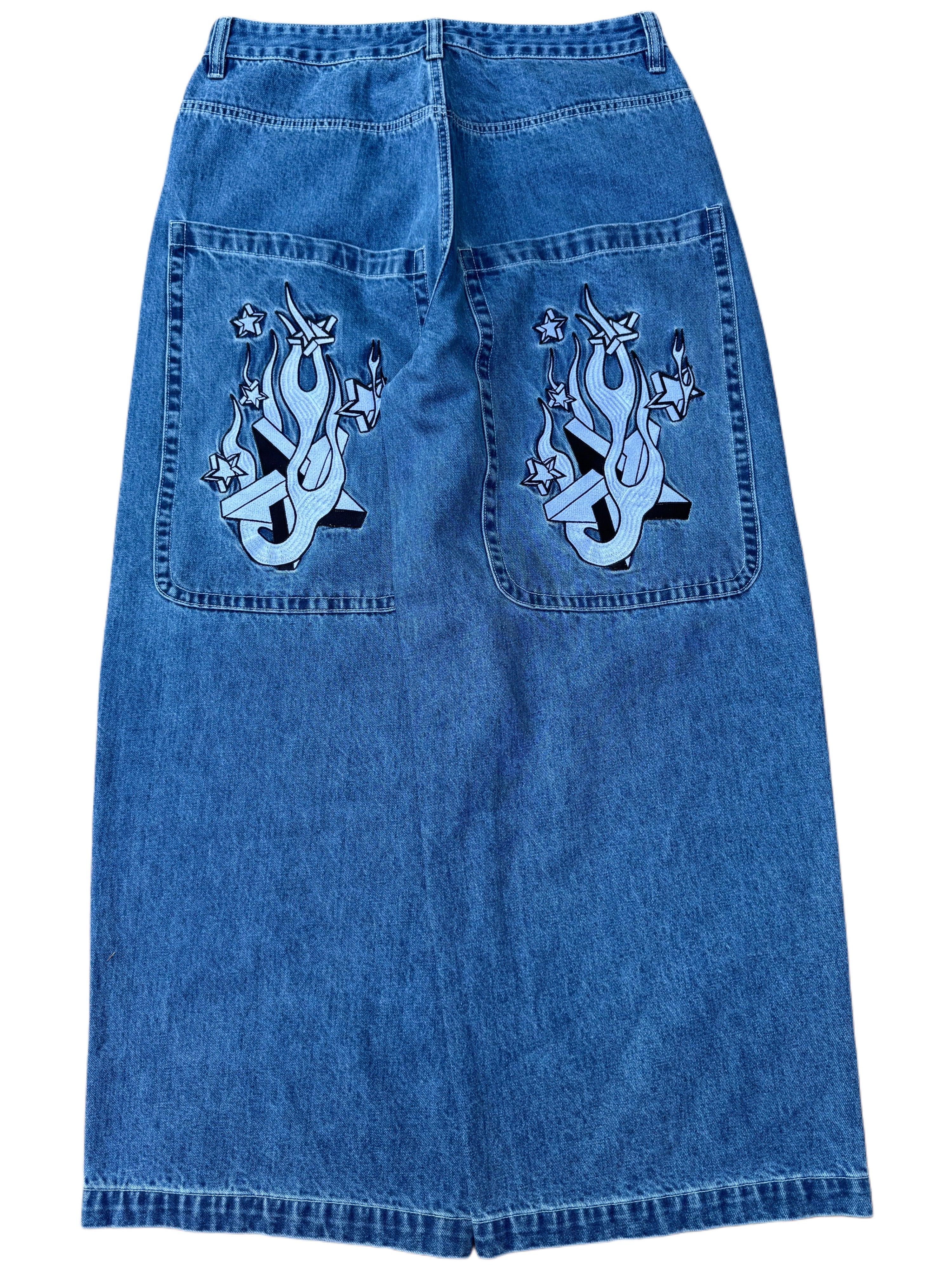 Blue Wide Leg GLOE Star Jeans