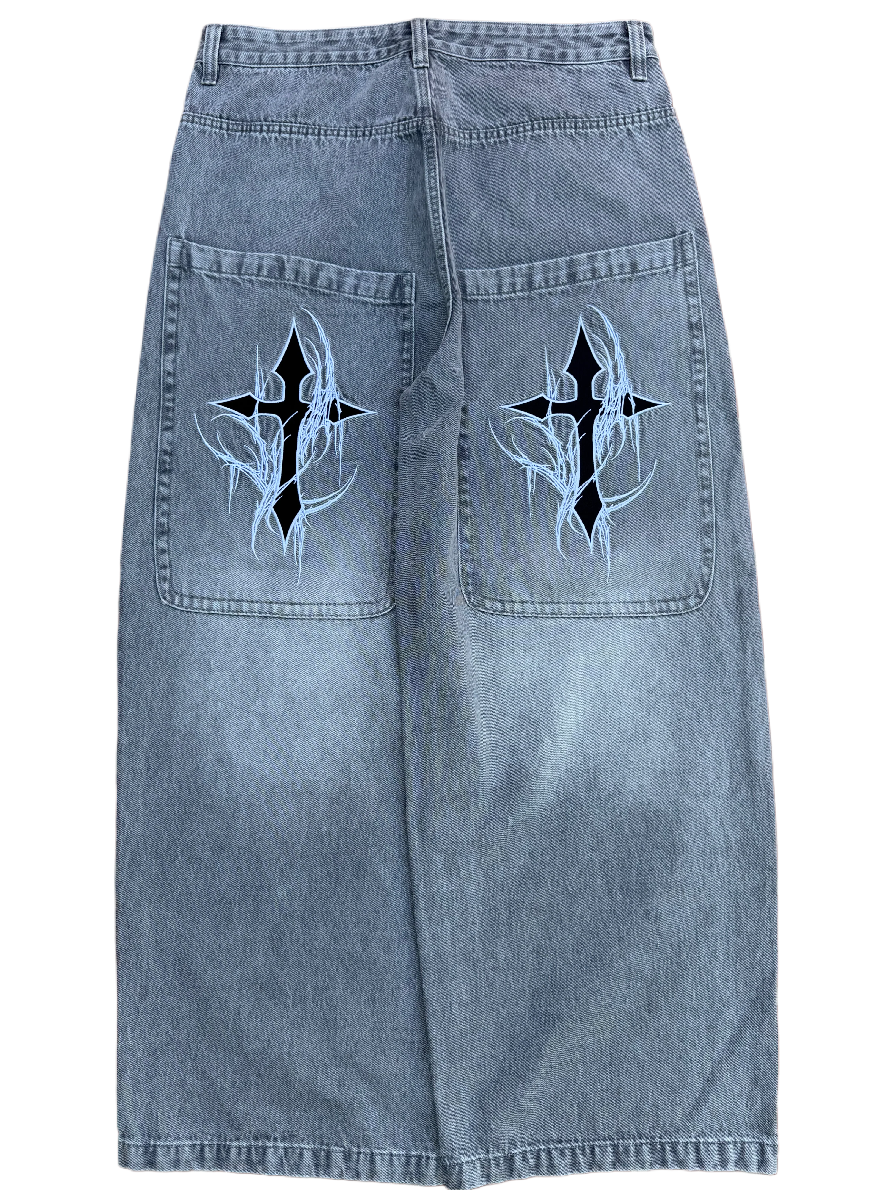 Grey Wash Wide Leg GLOE Cross Jeans v2