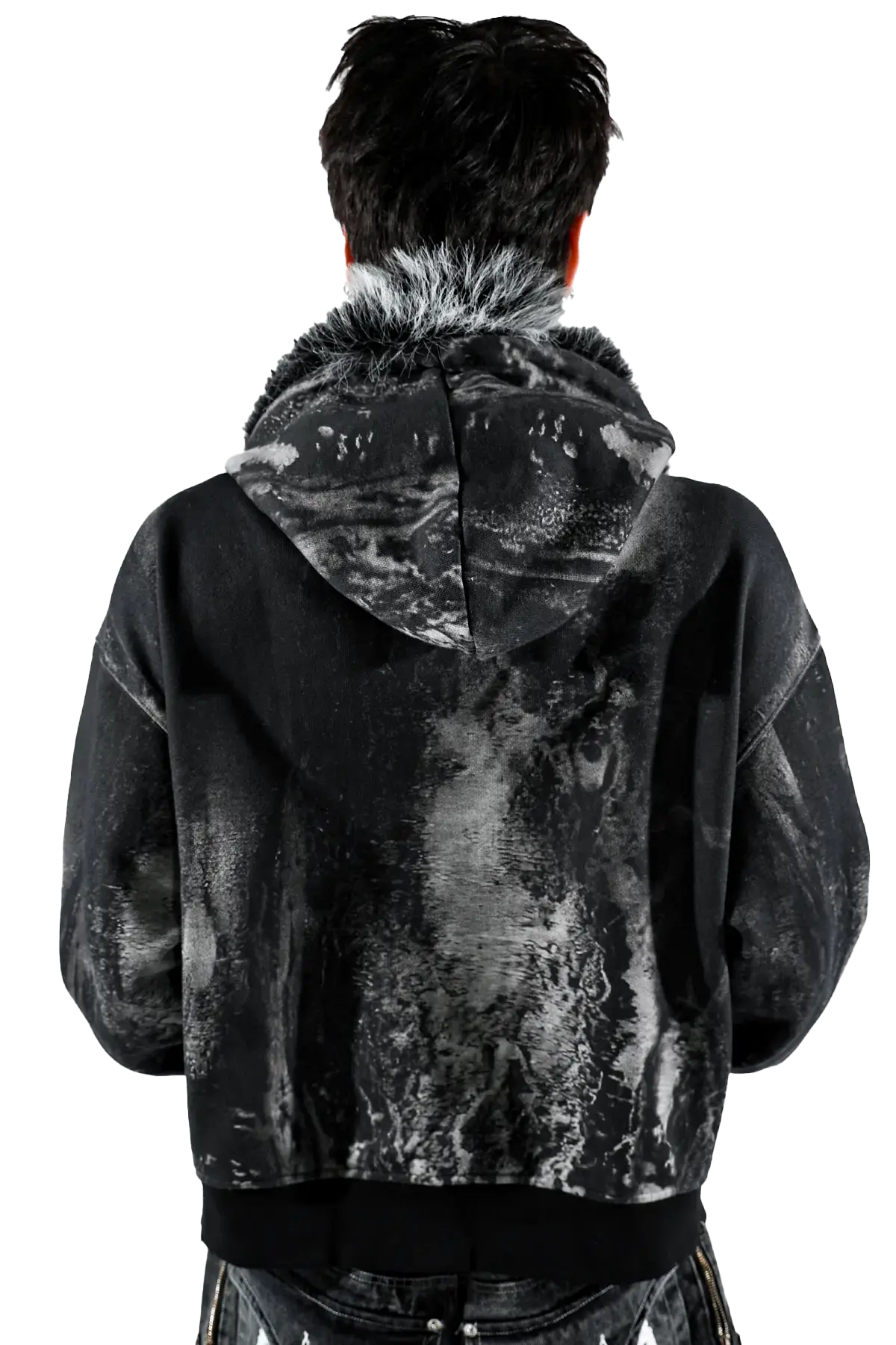 Noir Studded Zip Hoodie