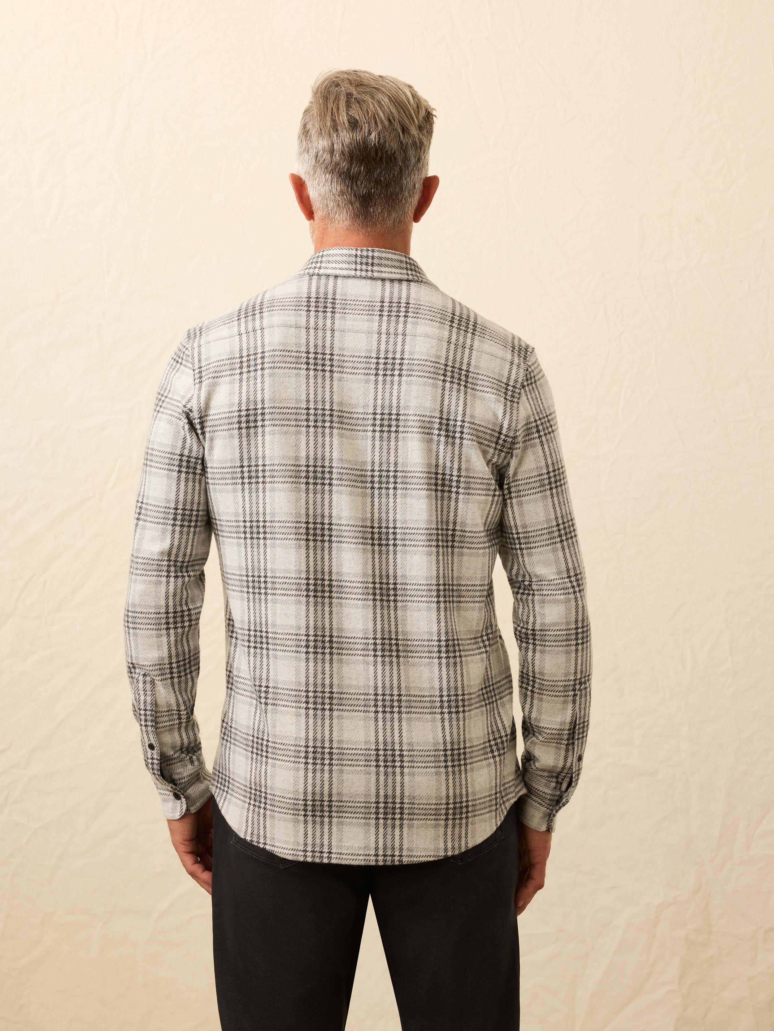 Legend™ Sweater Shirt - Charcoal Cream Plaid