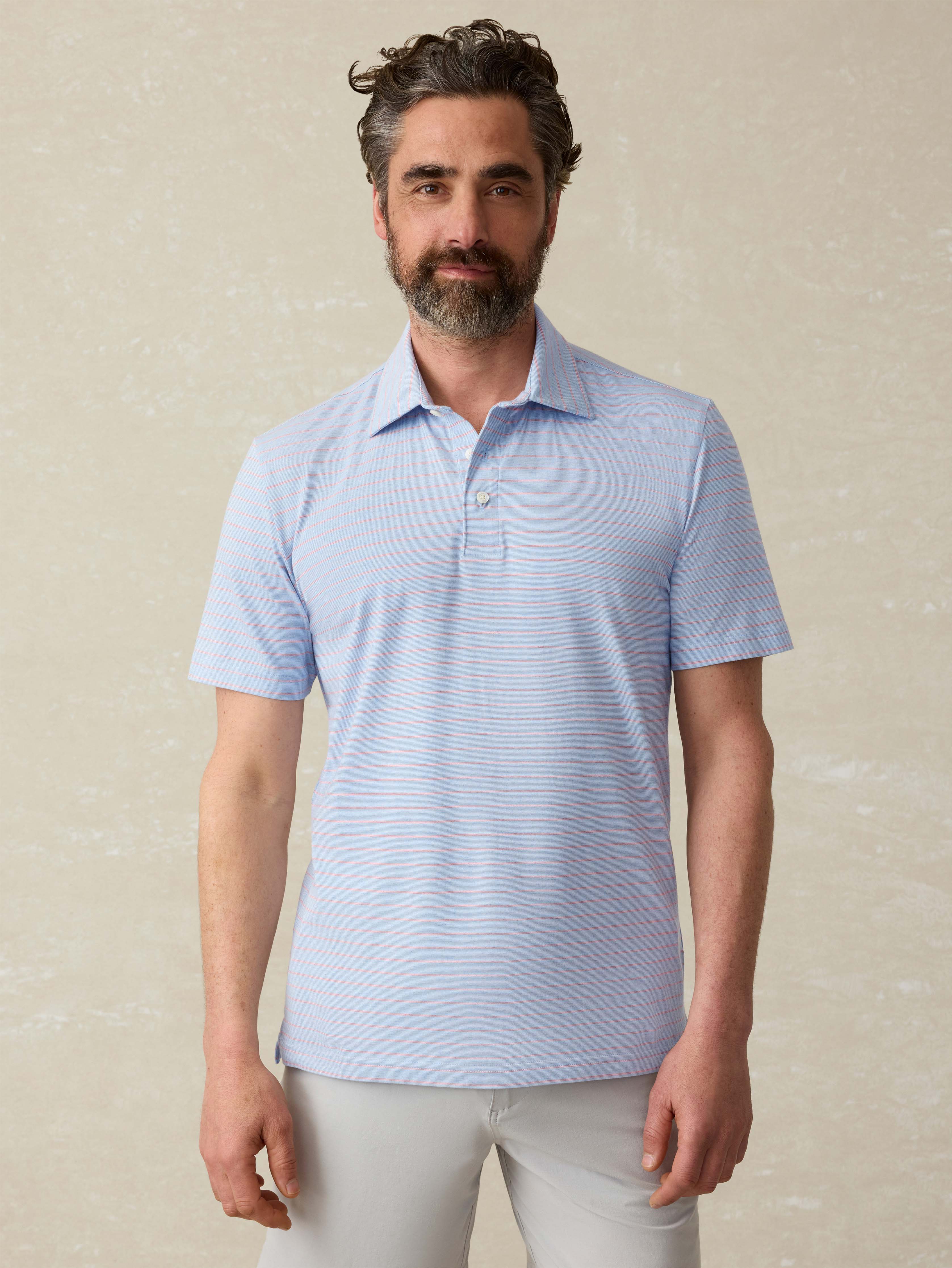 Short- Sleeve Movement™ Polo Shirt - Vista View Stripe