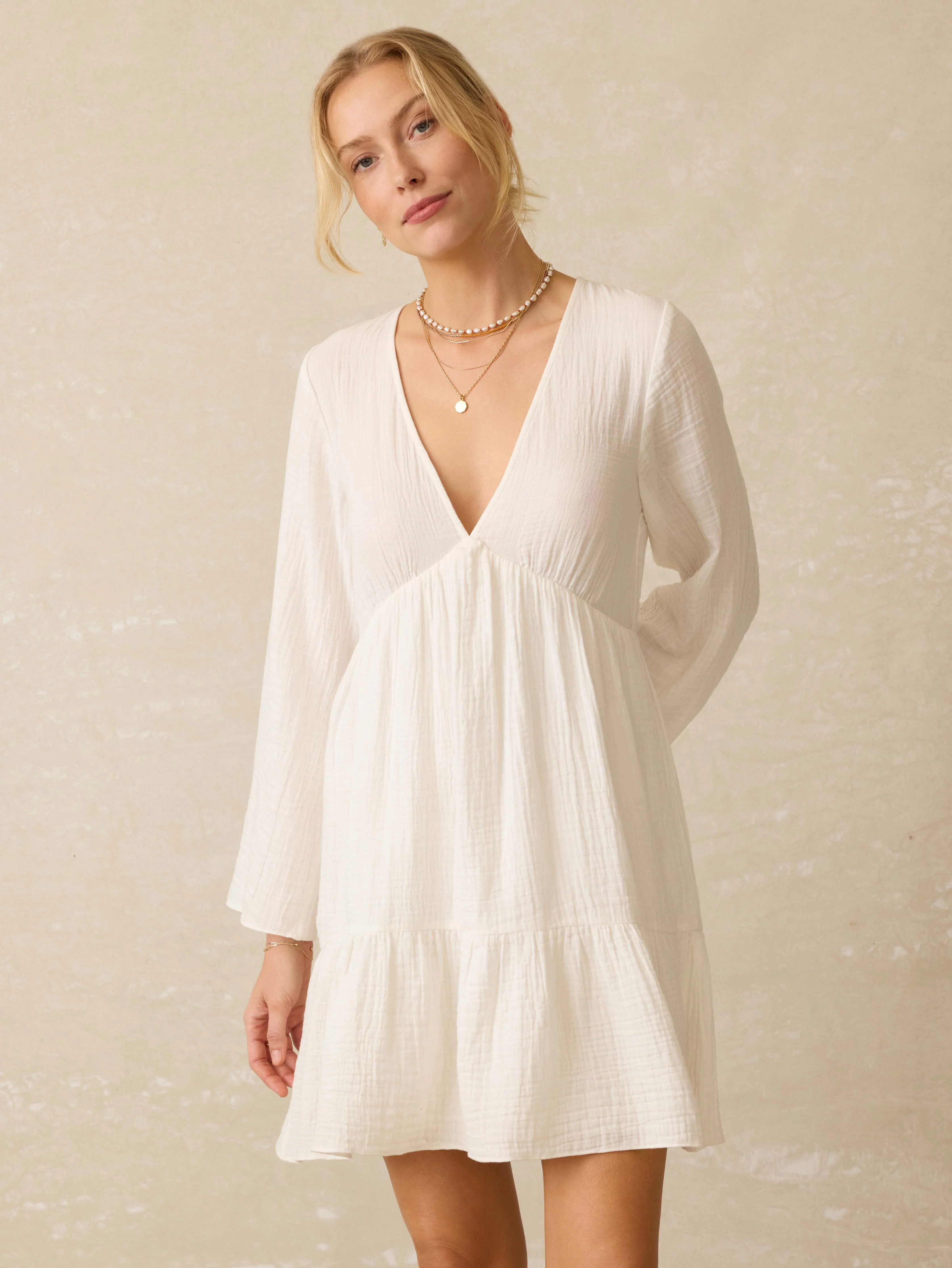 Dune Cotton Gauze Oceana Dress - White