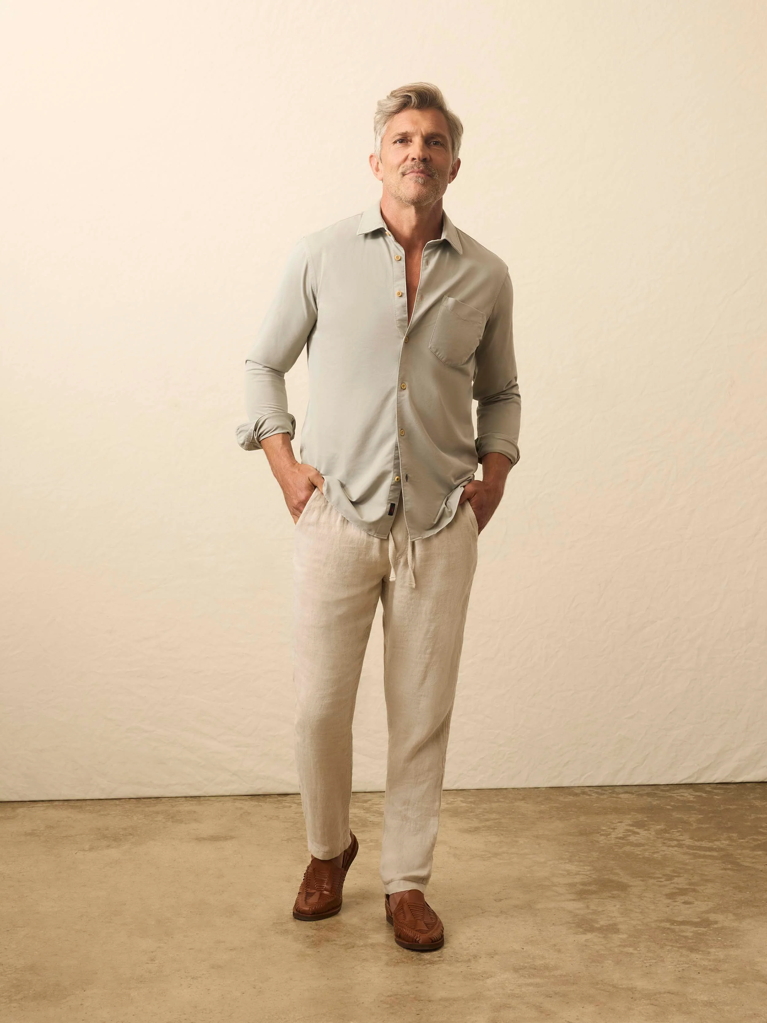 Long-Sleeve Costa Pique Shirt - Coastal Sage