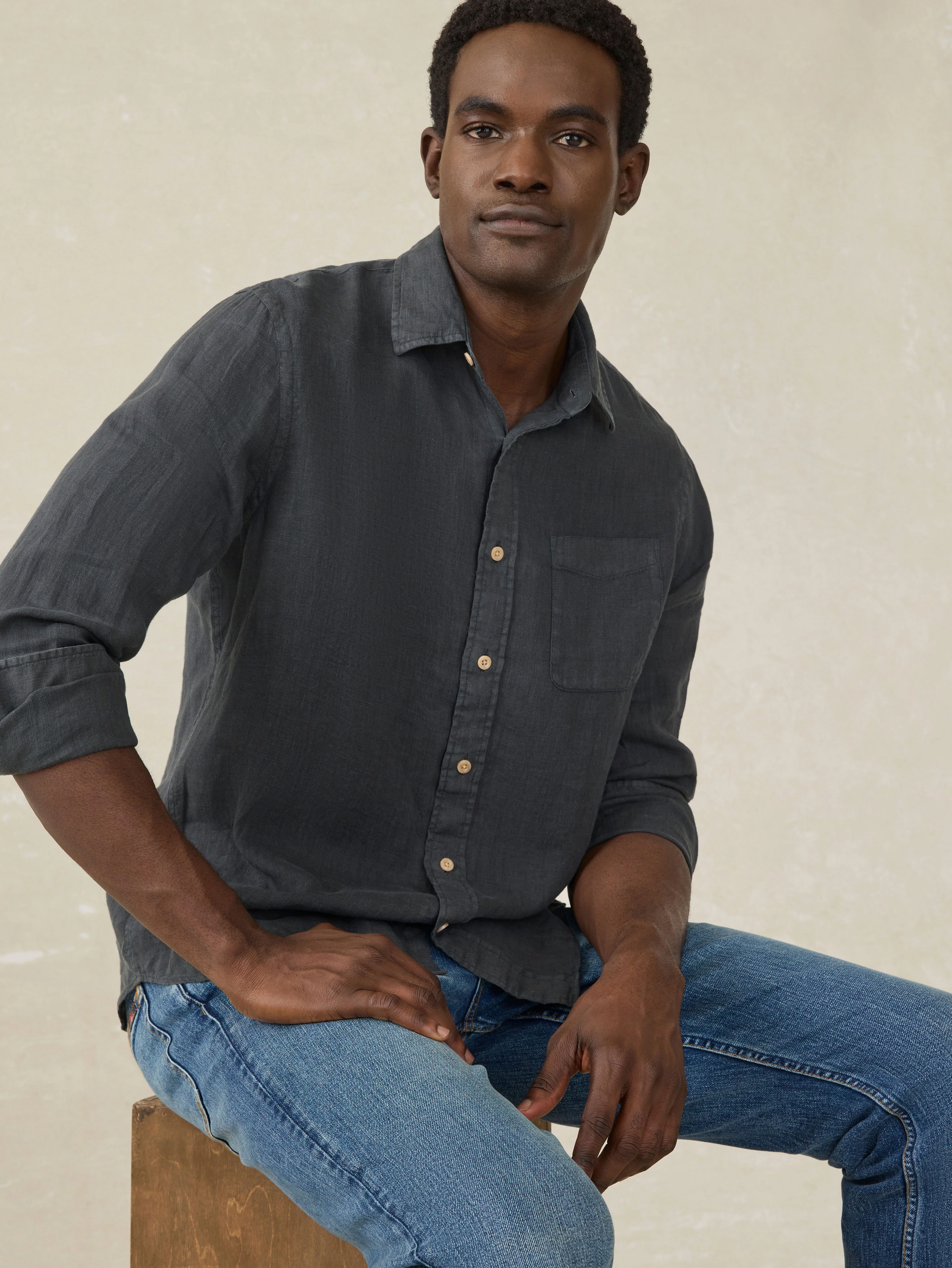 Laguna Linen Shirt - Washed Black