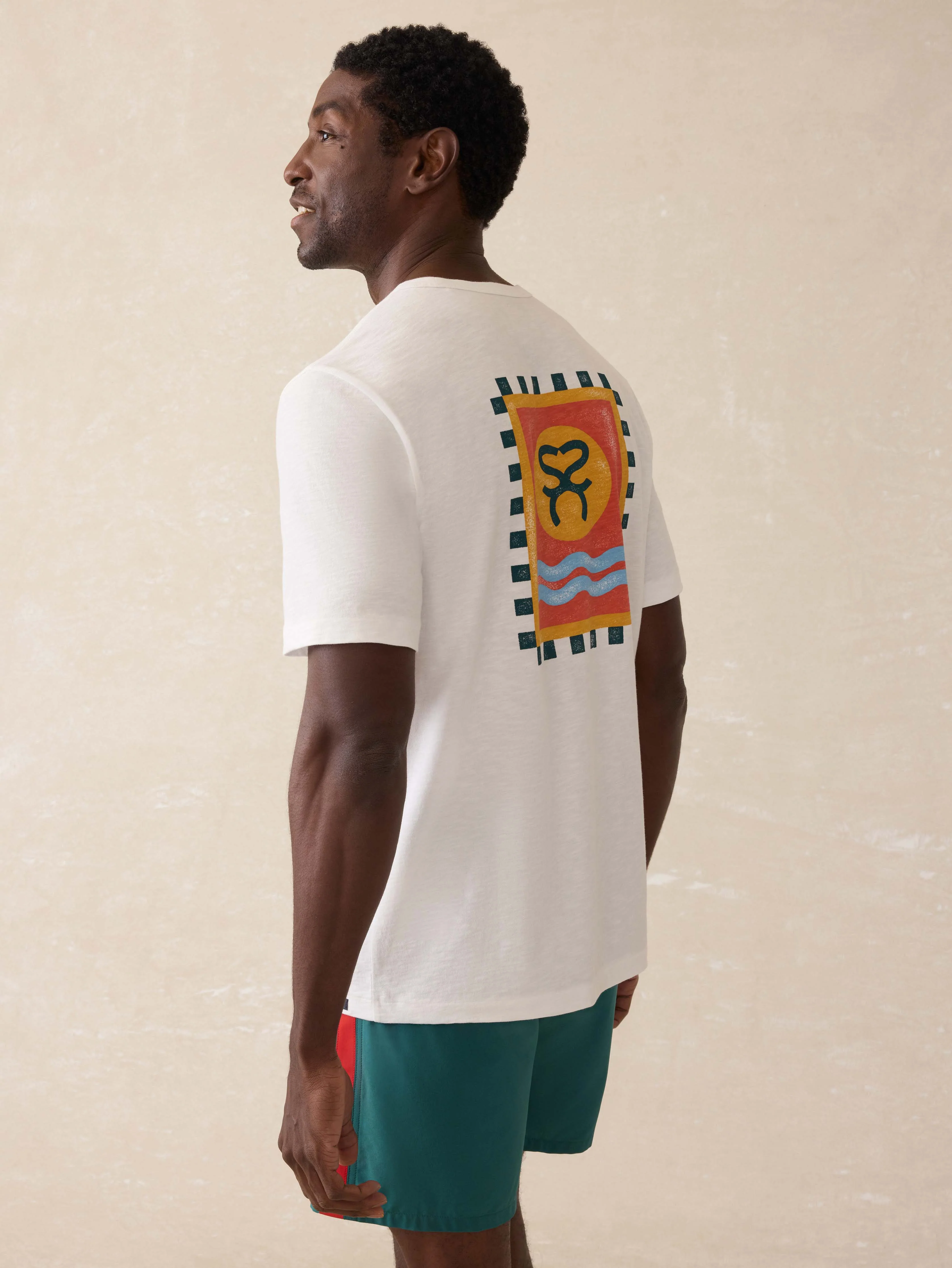 Surf Ghana Short Sleeve Flag Graphic Tee - White
