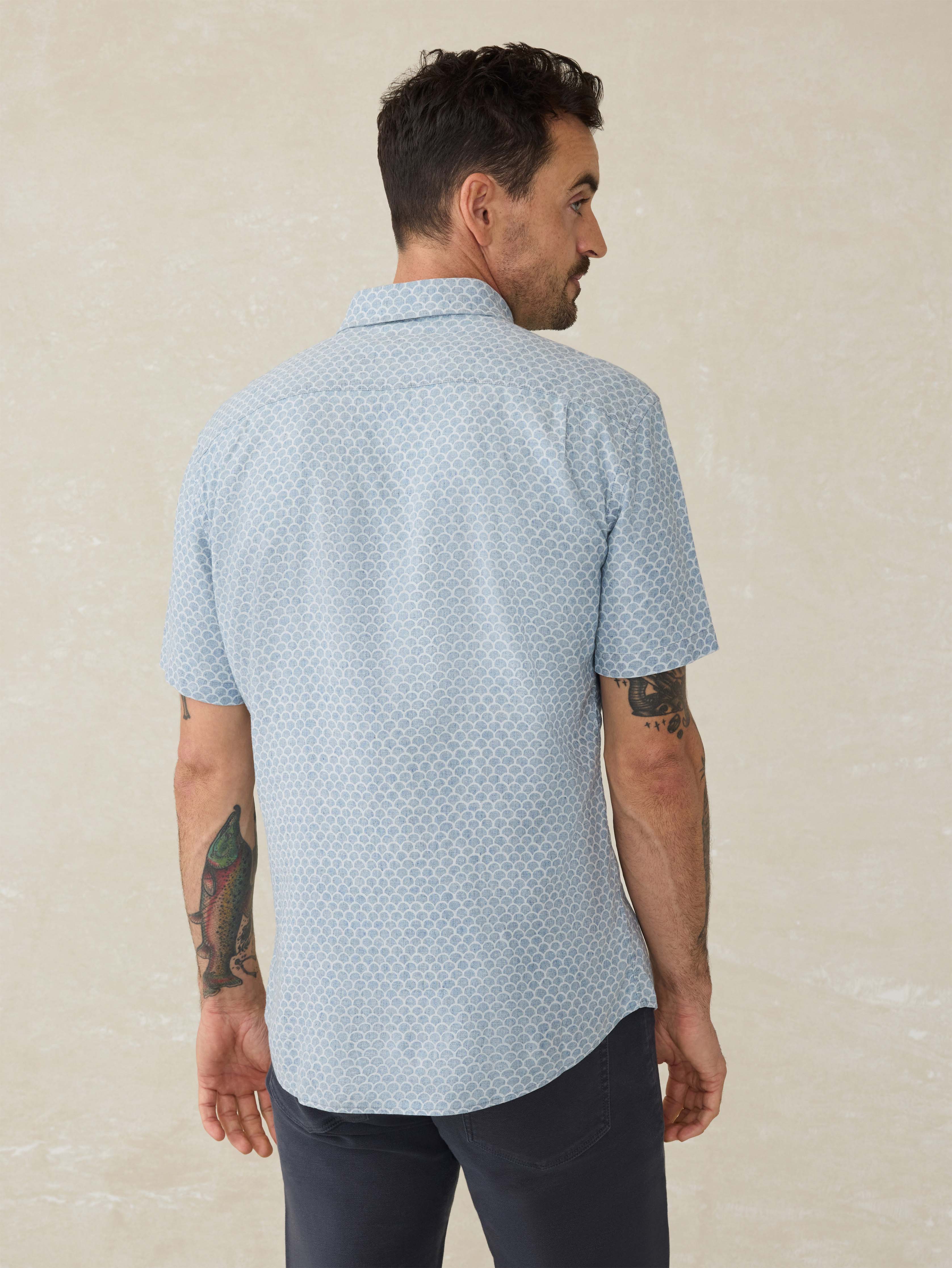 Short- Sleeve Breeze Shirt - Fish Scale Redux