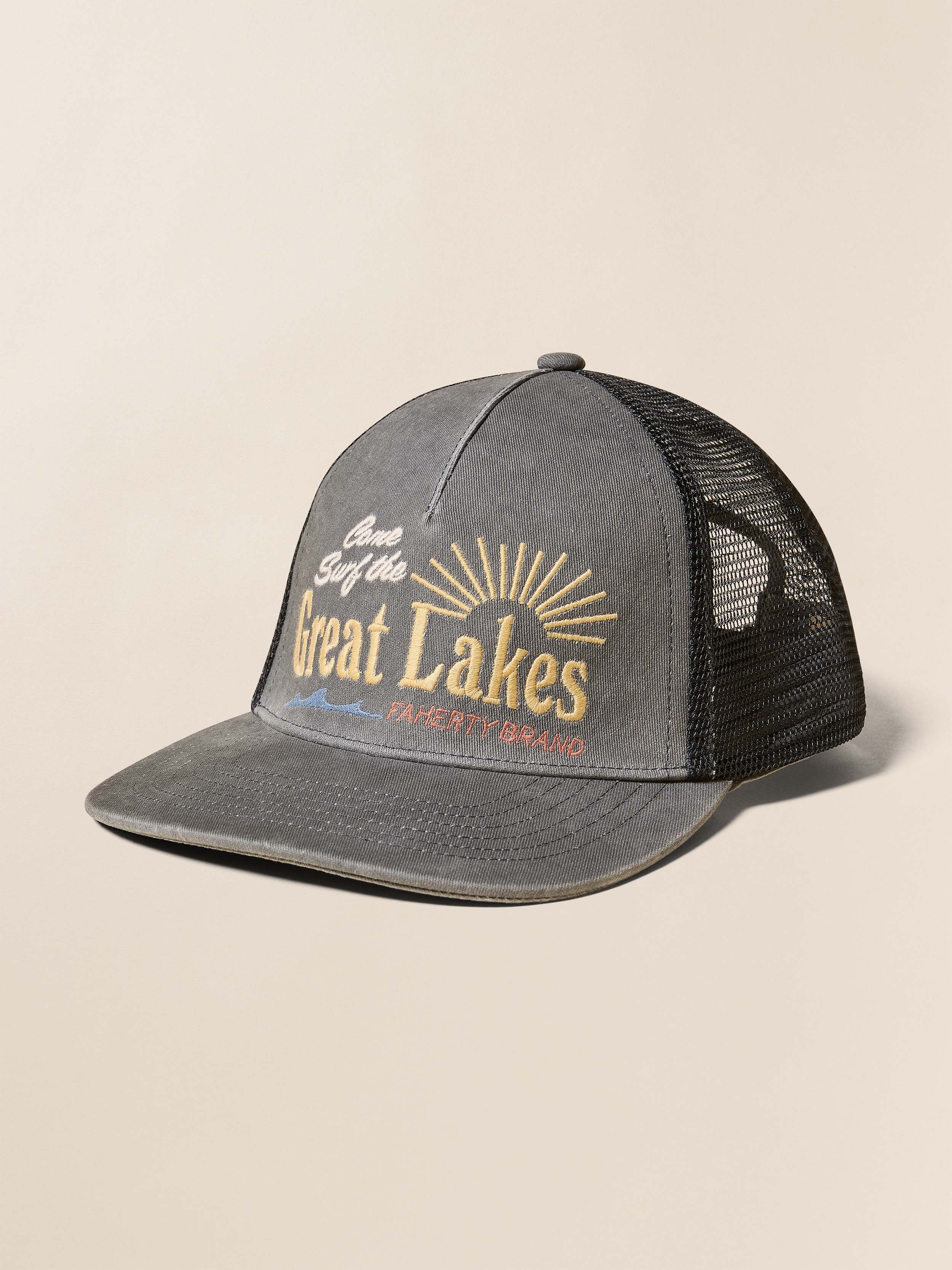 Lake Resort Trucker Hat - Mountain Black