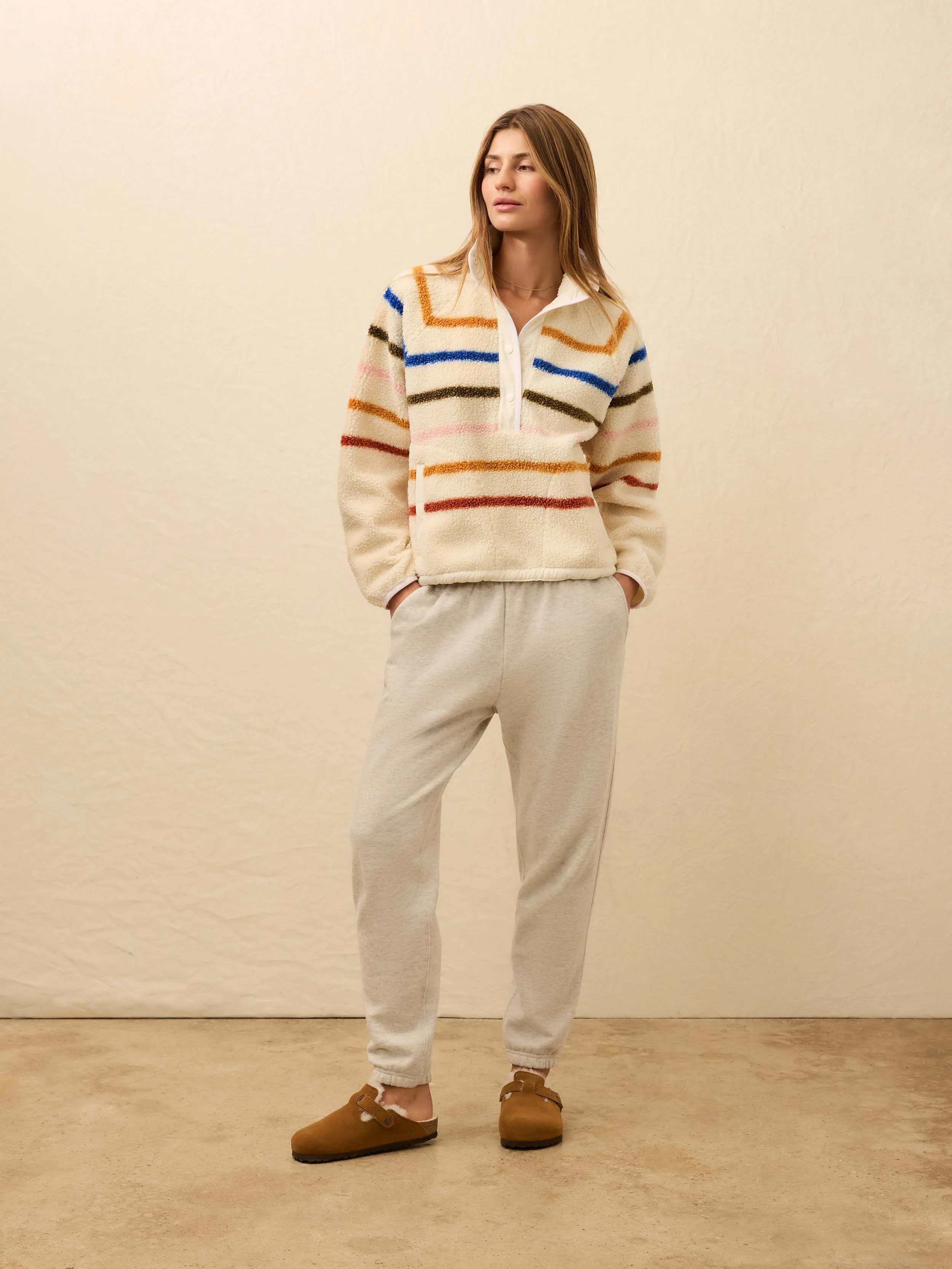 Fireside Fleece Popover - Dream Fleece Stripe