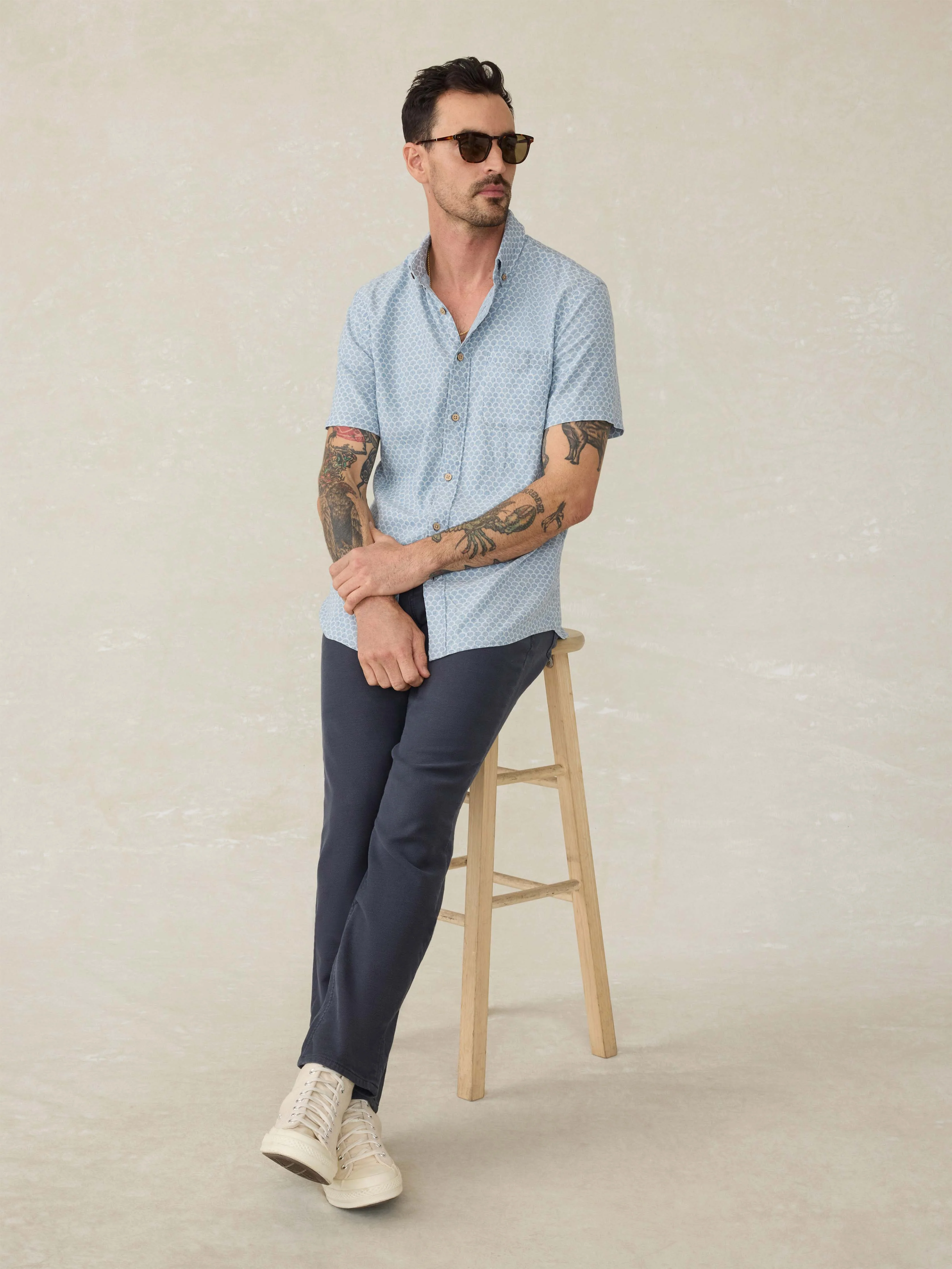 Stretch Terry 5-Pocket Pant - Navy