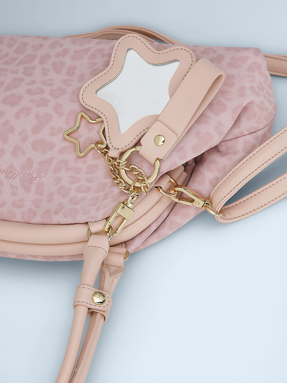 Washed Leopard Dumpling Bag Pink