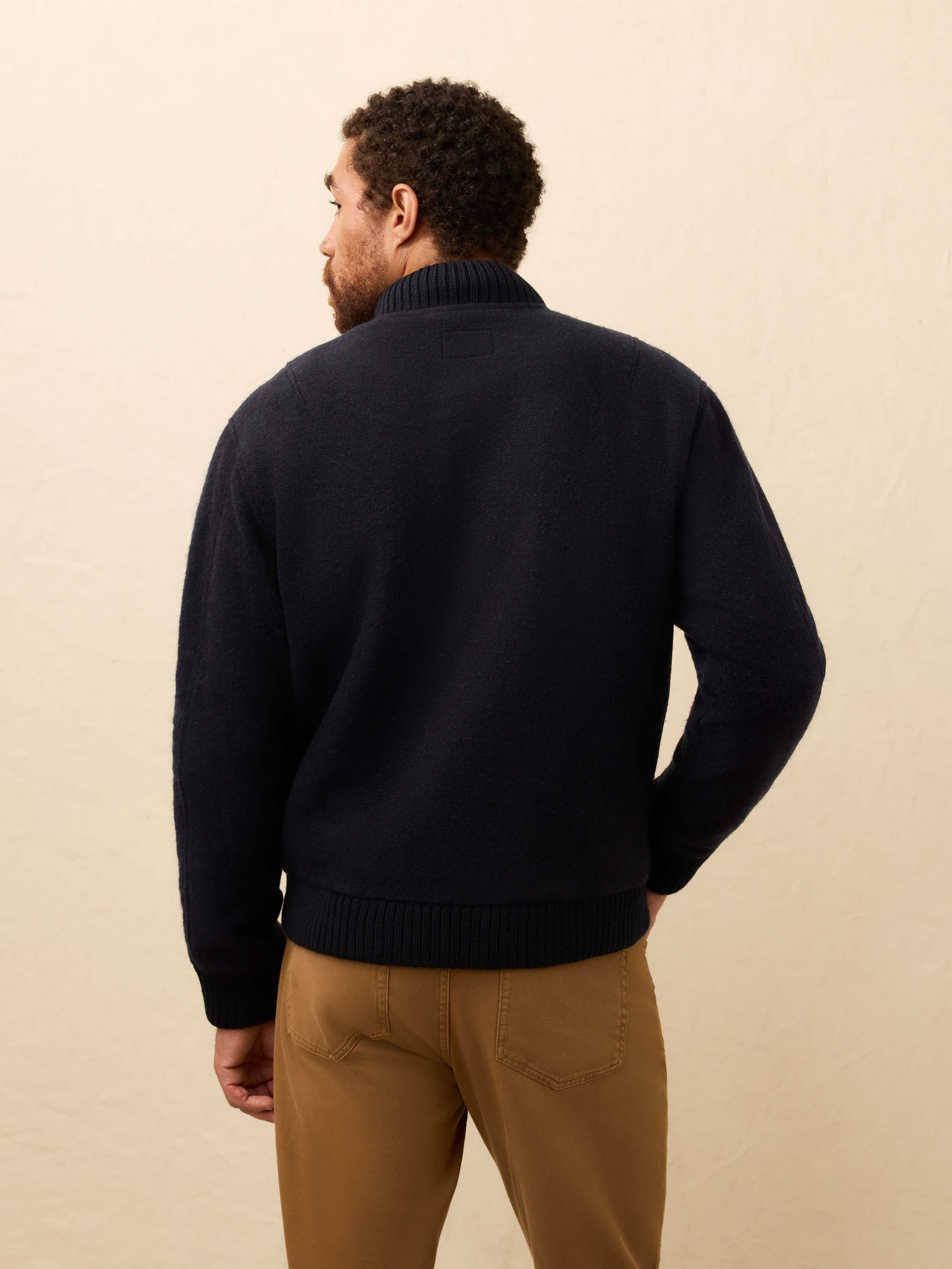 Range Fleece Lined Bomber - Navy Shadow Twill