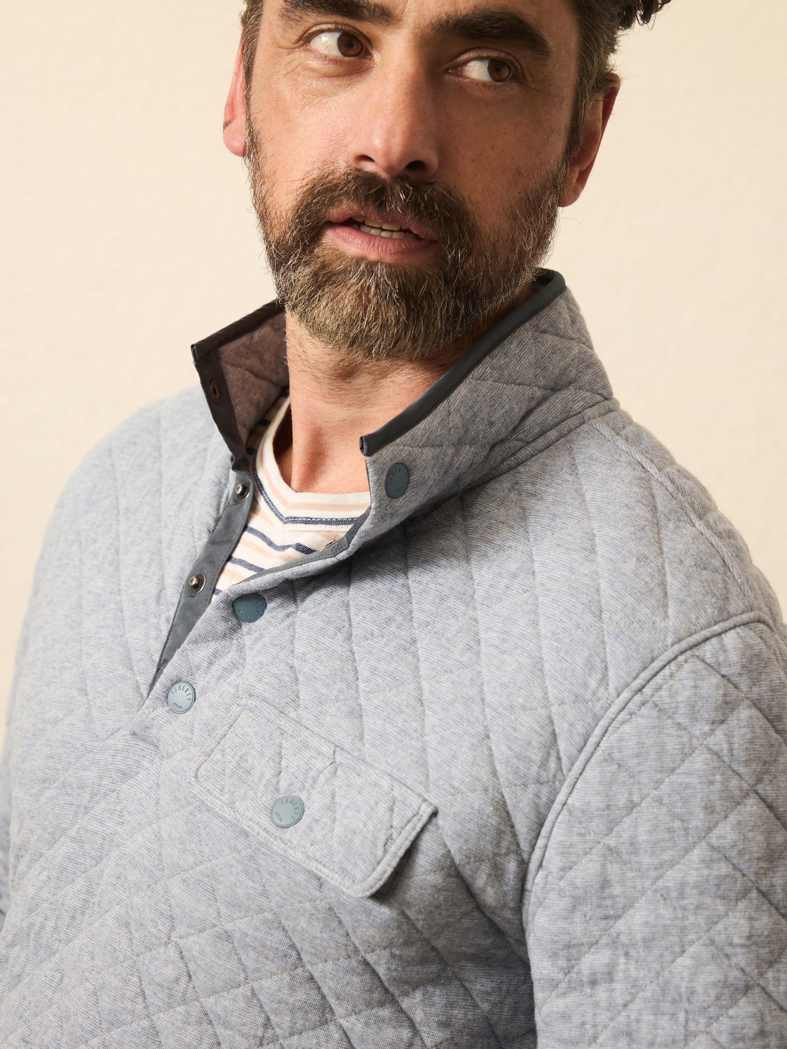 Epic Quilted Fleece Pullover - Ocean Wind Heather