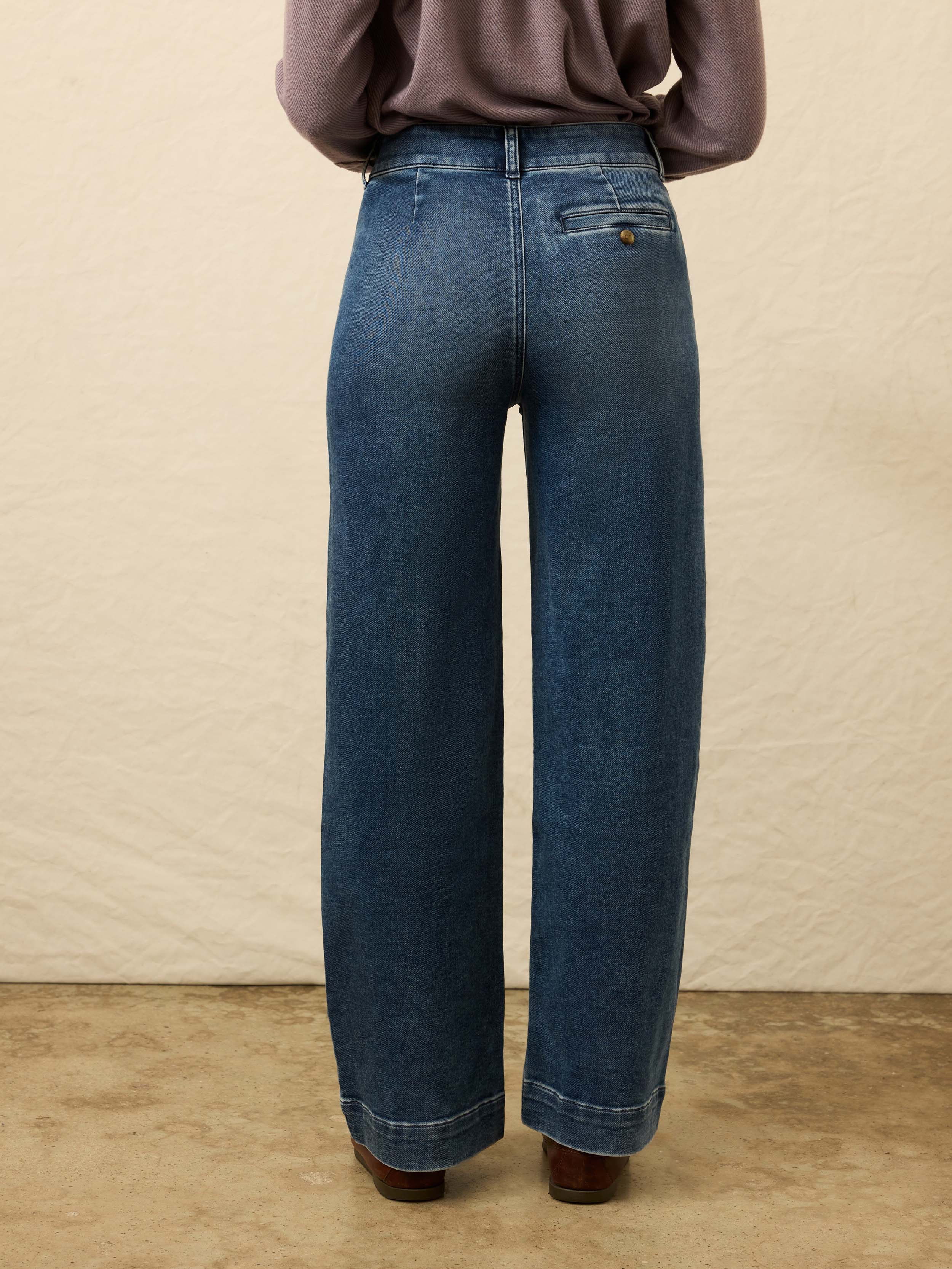 Stretch Terry Sailor Trouser - Bayshore Wash