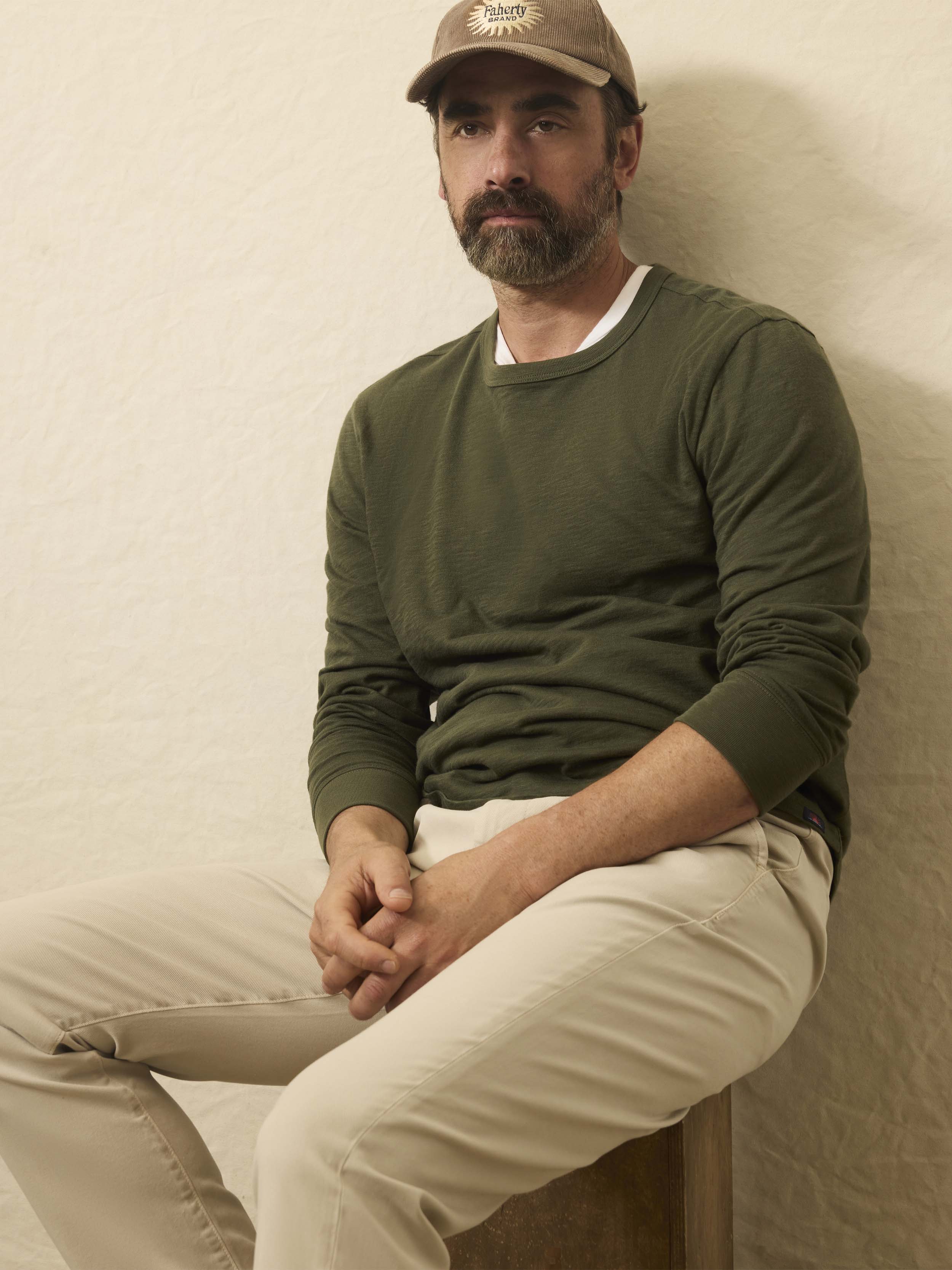 Long-Sleeve Sunwashed Tee - Fall Evergreen