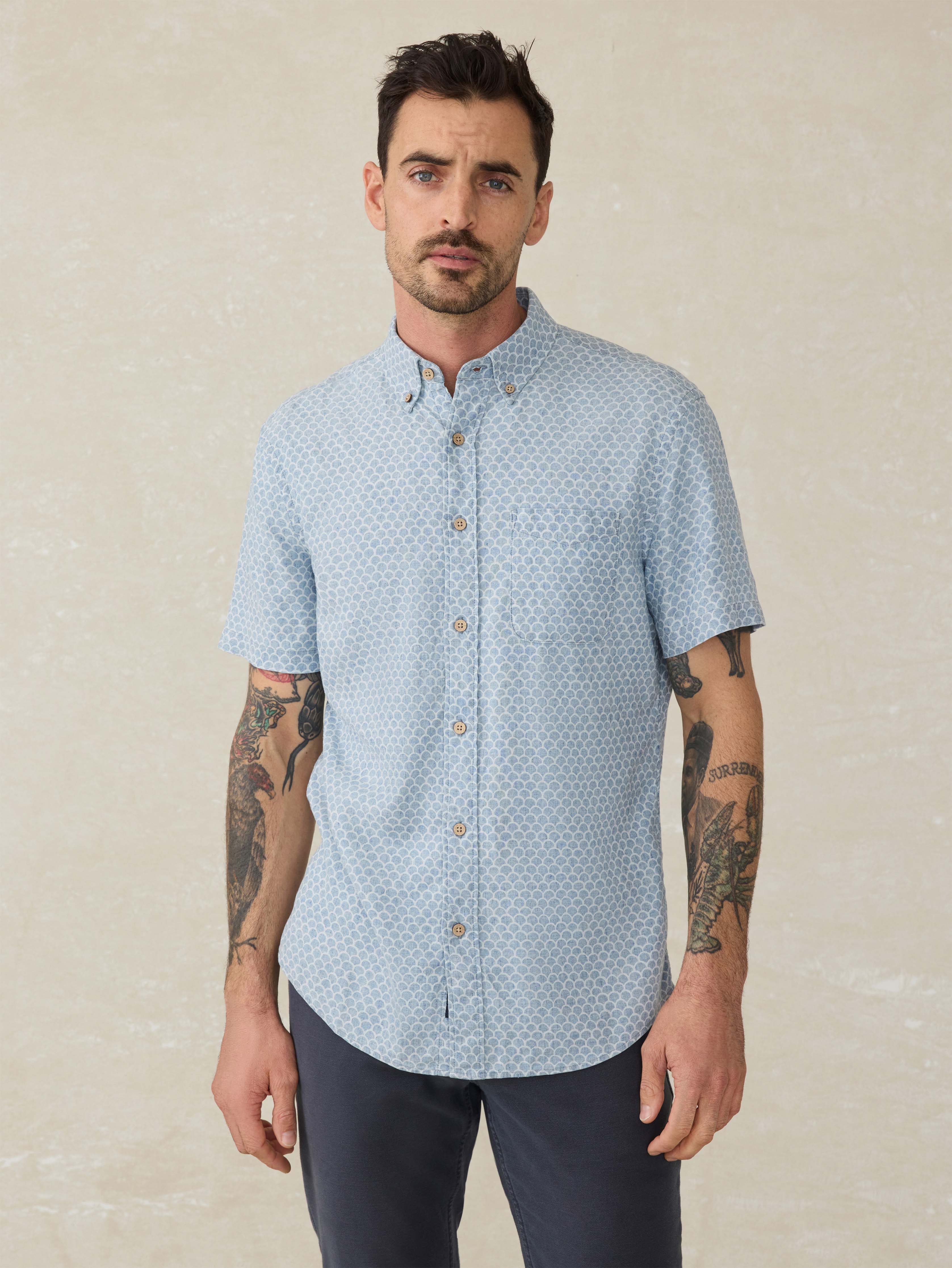 Short- Sleeve Breeze Shirt - Fish Scale Redux