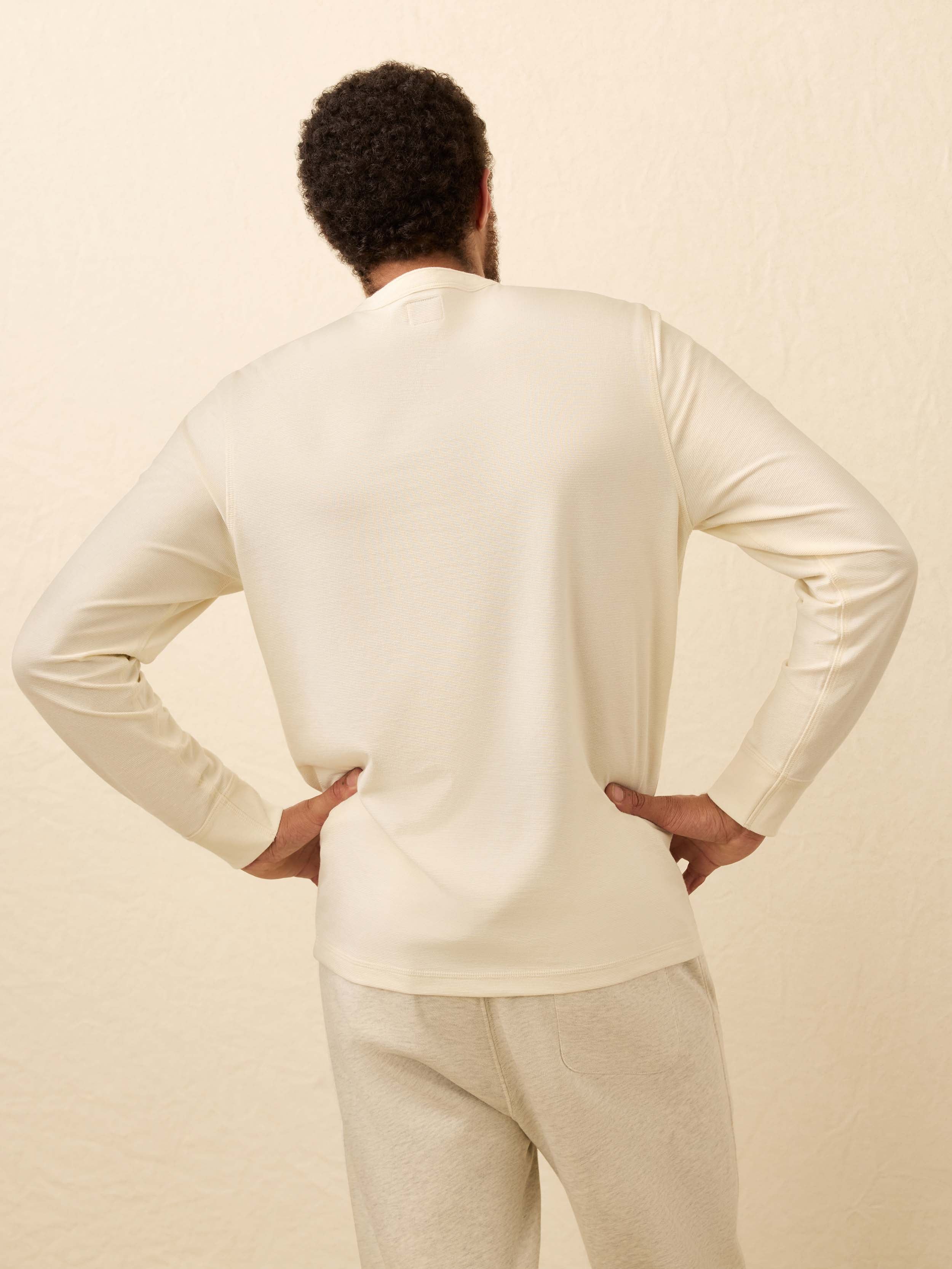 Long-Sleeve Waffle Henley - Snow