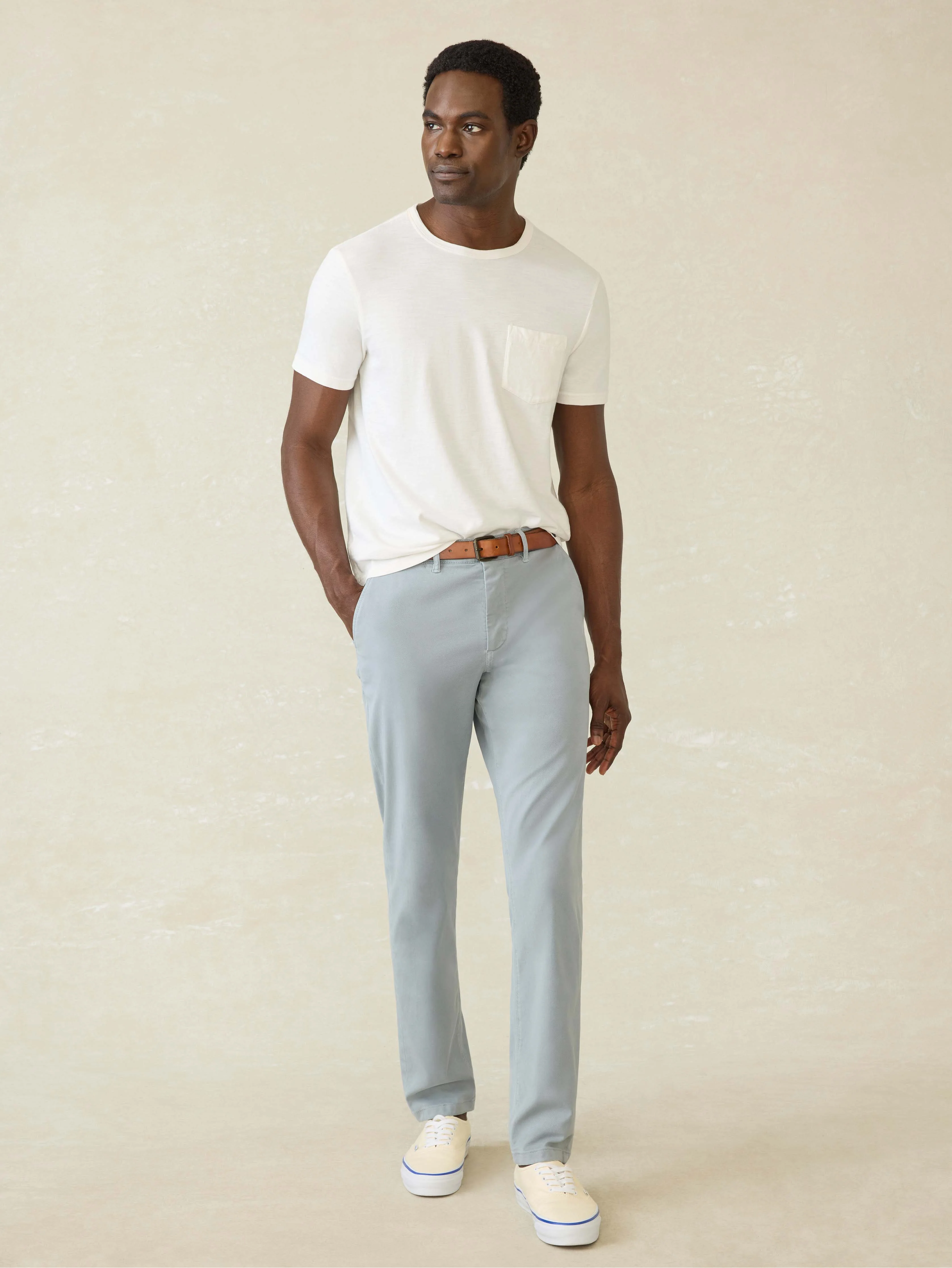 Sunwashed Regenerative Pocket Tee - White