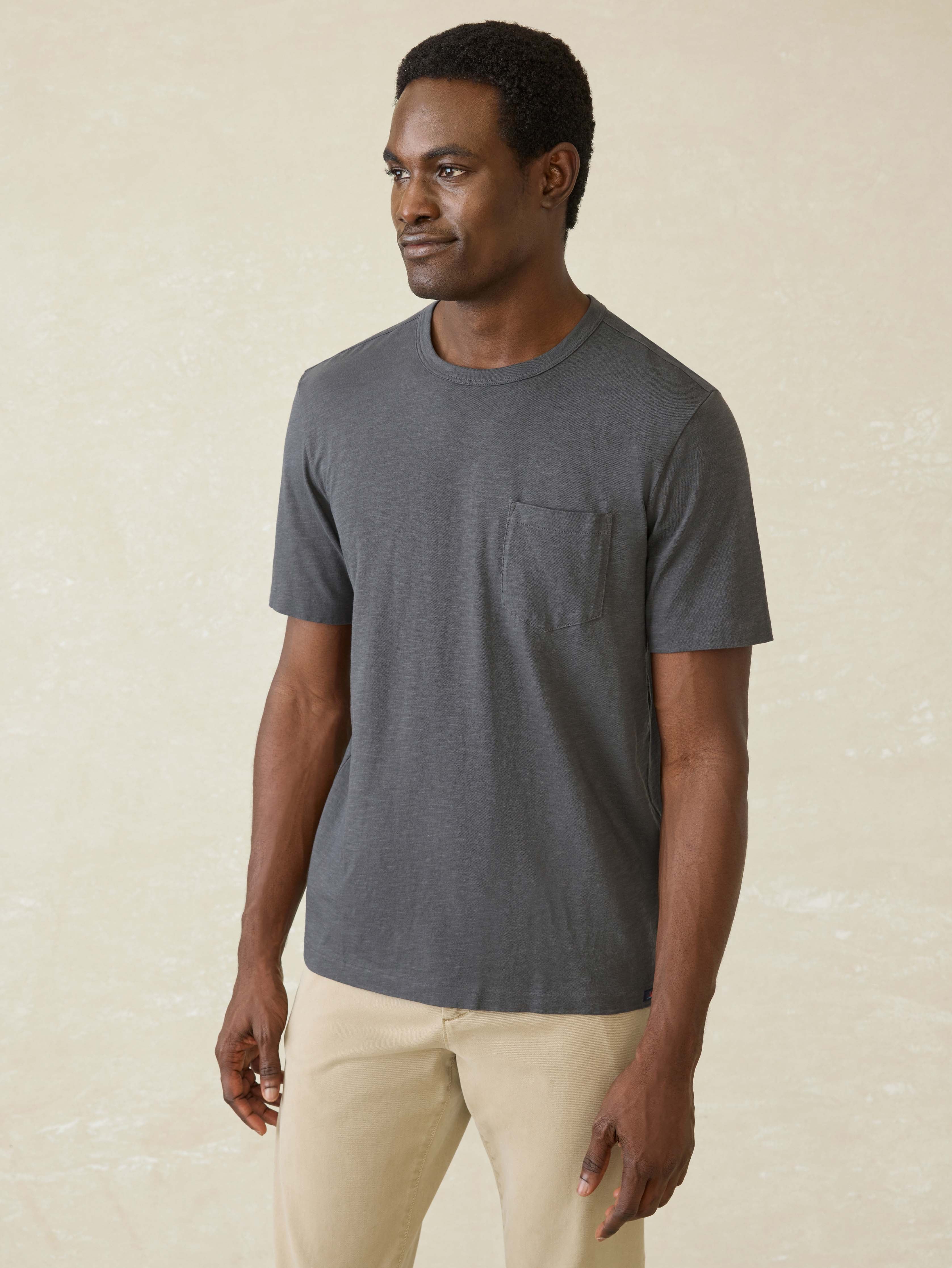 Sunwashed Regenerative Pocket Tee - Graphite