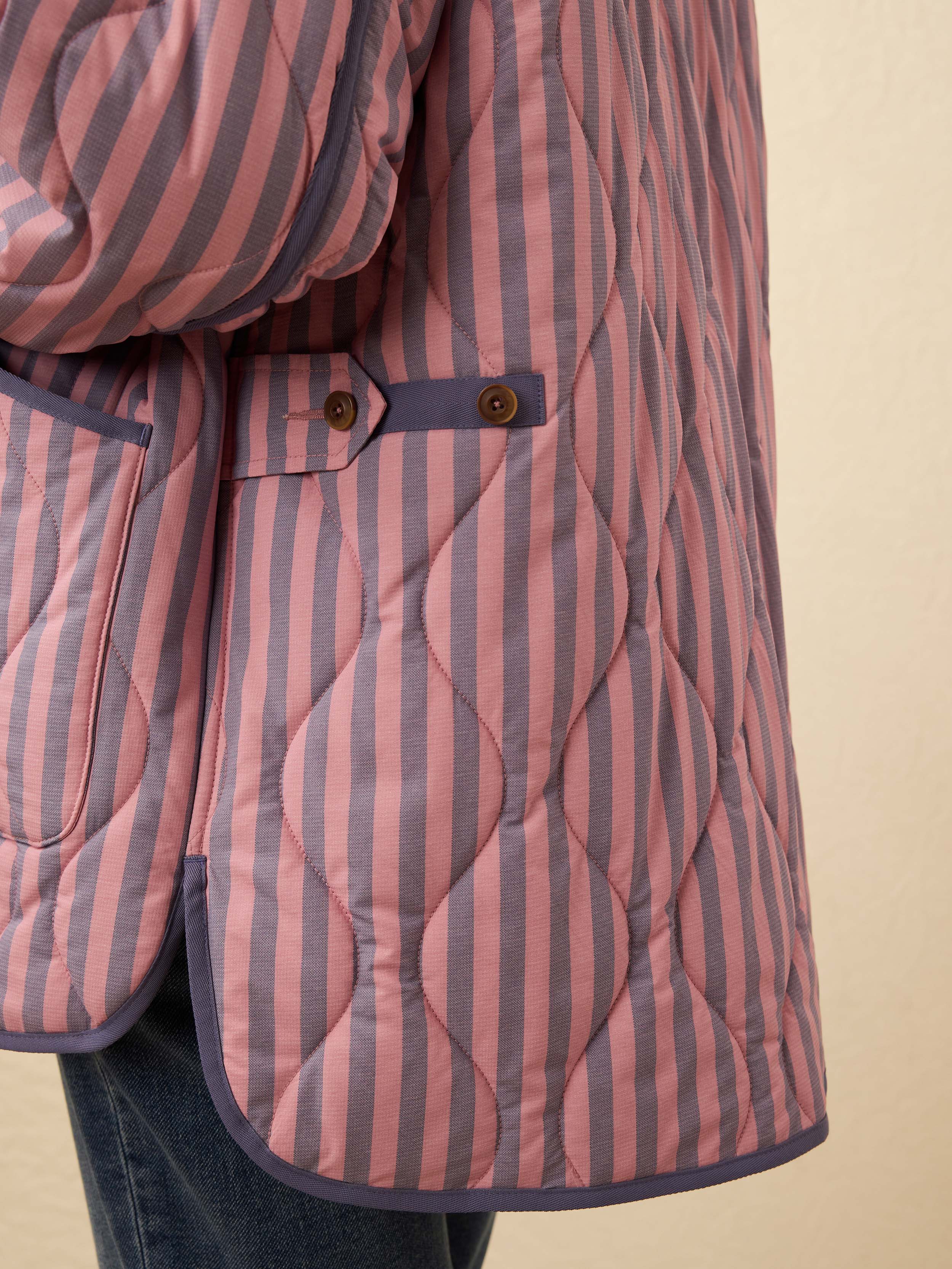 Horizon Series Quilted Jacket - Berry Lucy Stripe