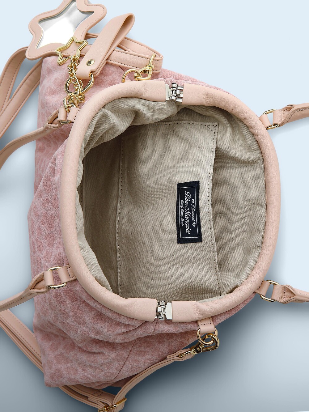 Washed Leopard Dumpling Bag Pink