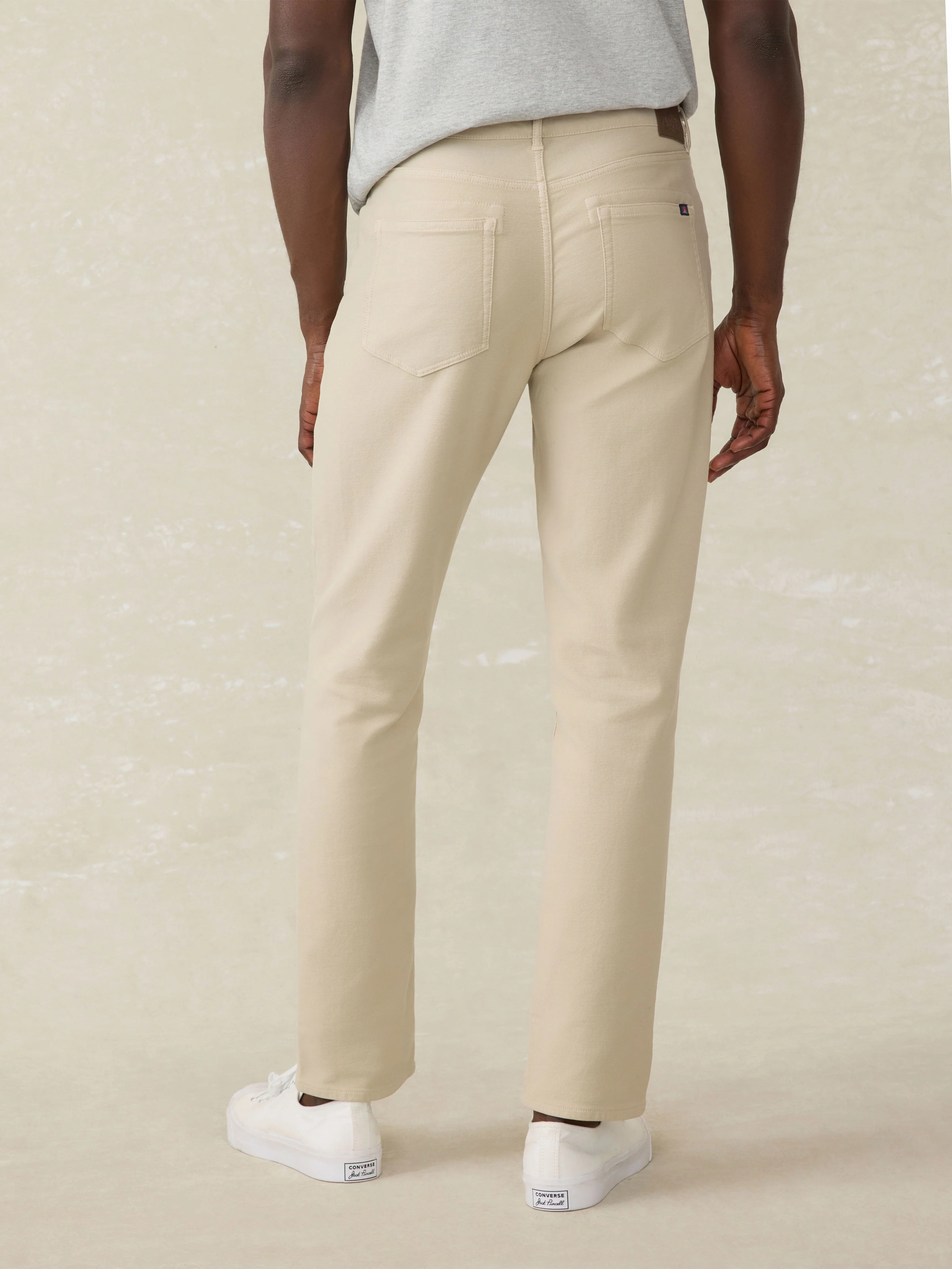 Stretch Terry 5-Pocket Athletic Fit Pant - Stone