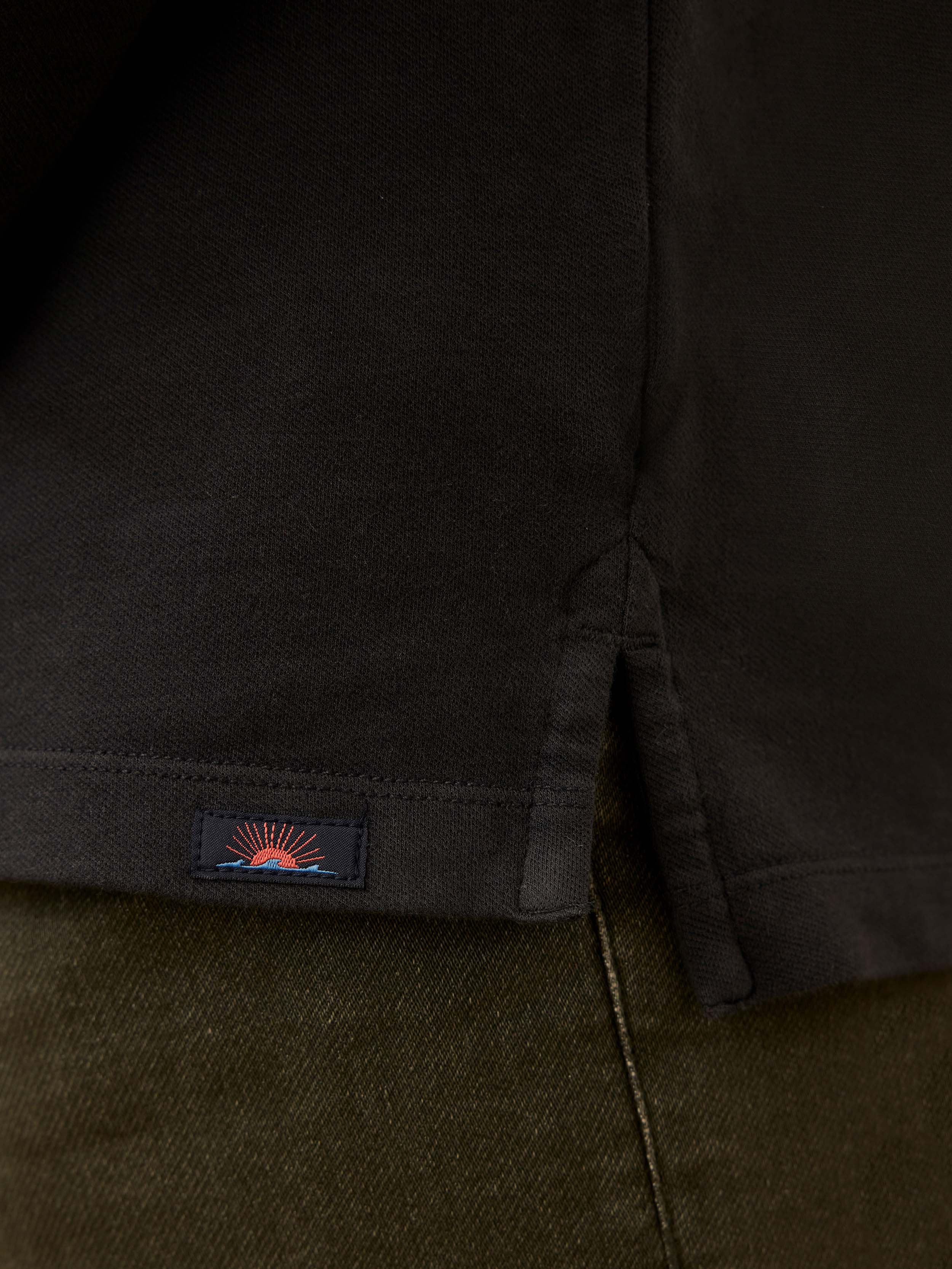 Long-Sleeve Field Knit Polo - Washed Charcoal