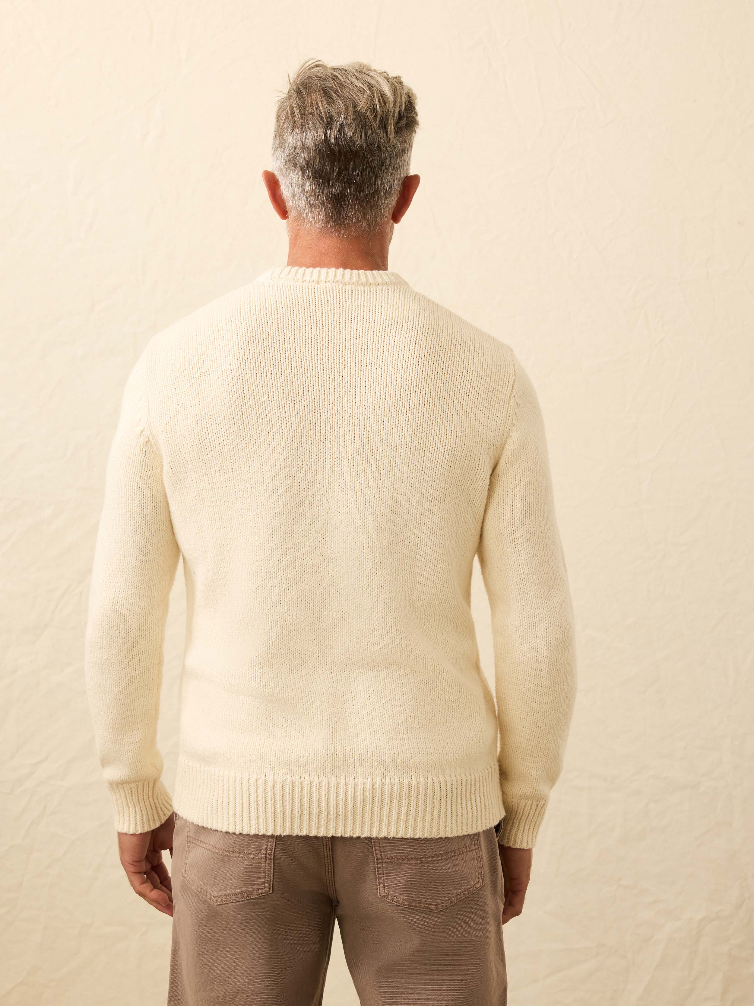 Heirloom Cotton Crewneck Sweater - Bone