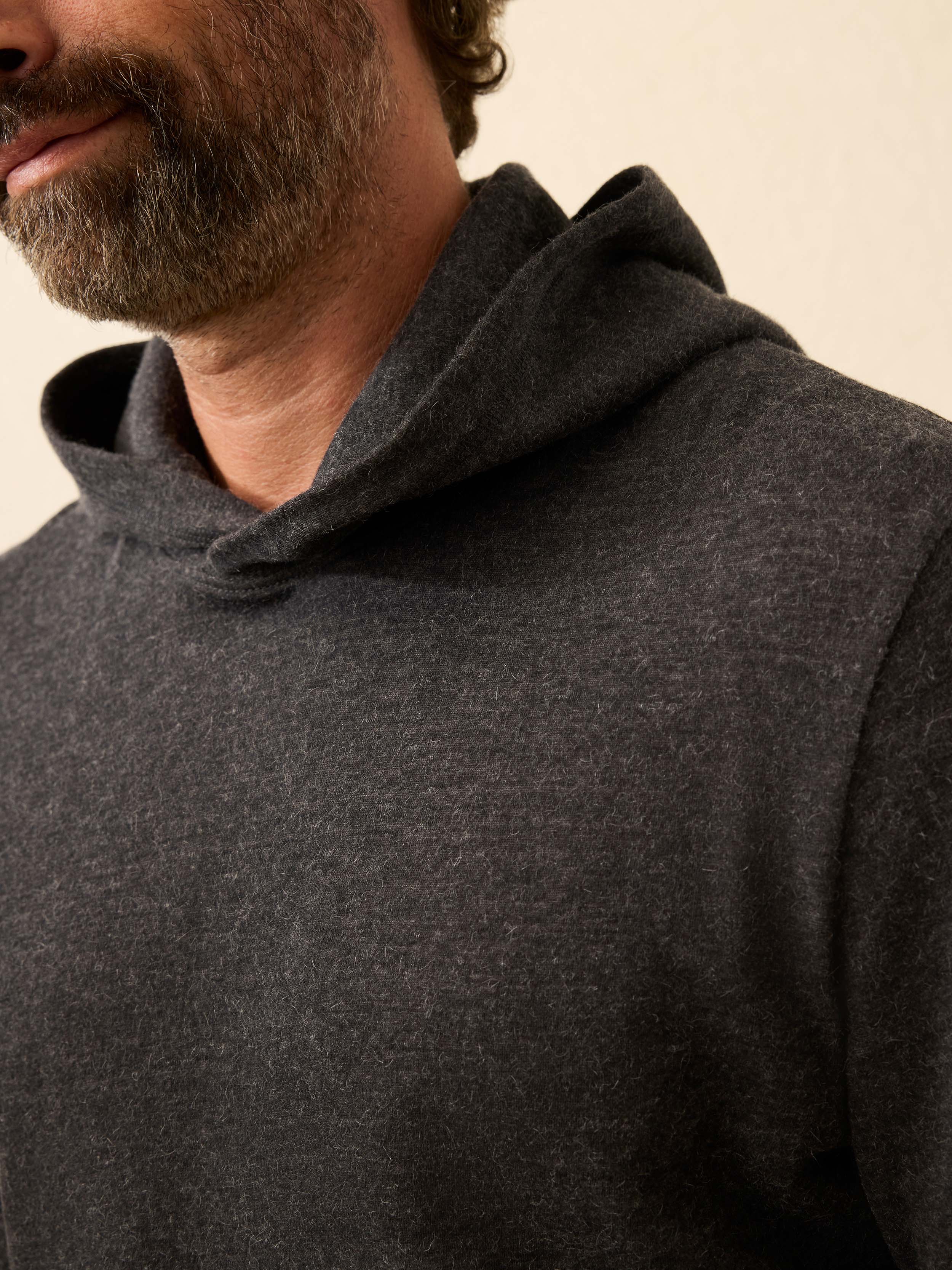 Aspen Lounge Cashmere Hoodie - Coal Smoke Melange