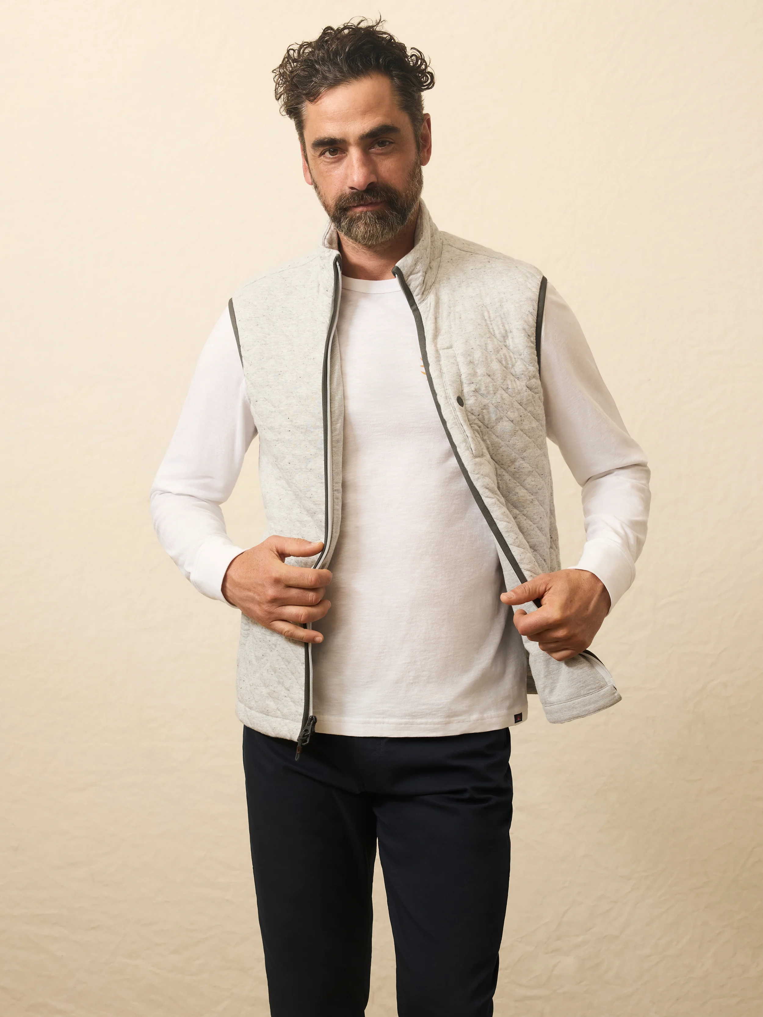 Epic Quilted Fleece Vest - Ivory Peak Heather