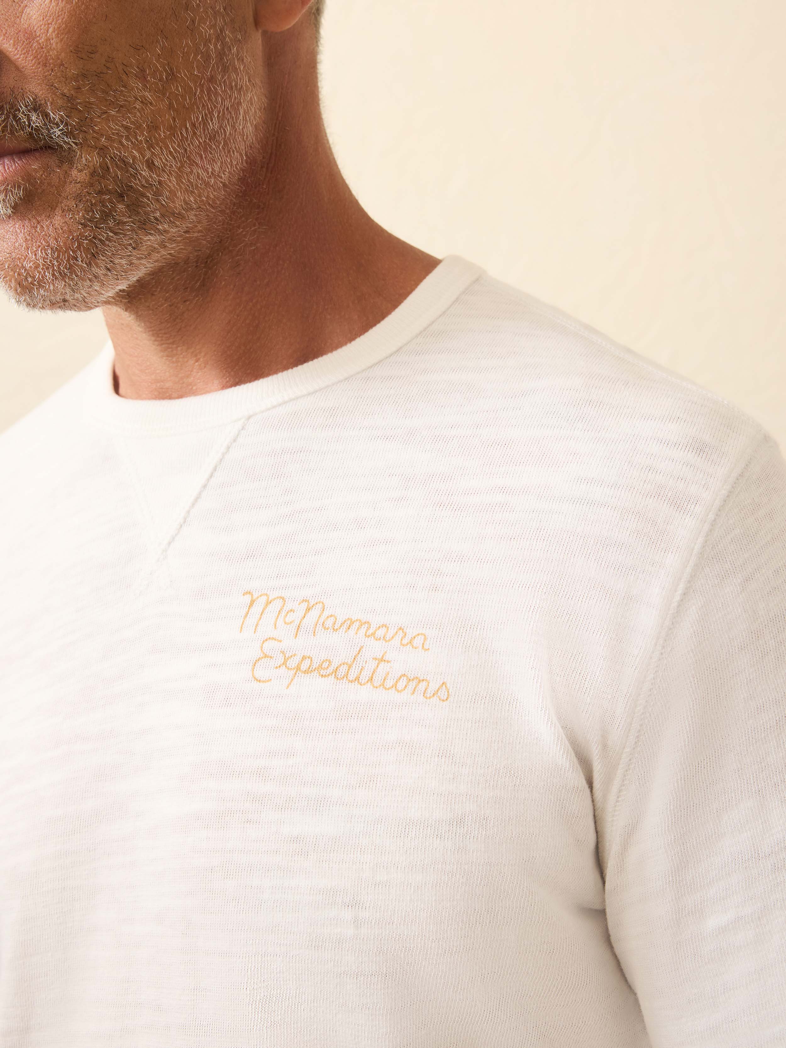 Nazare Sunwashed Slub Crew - White