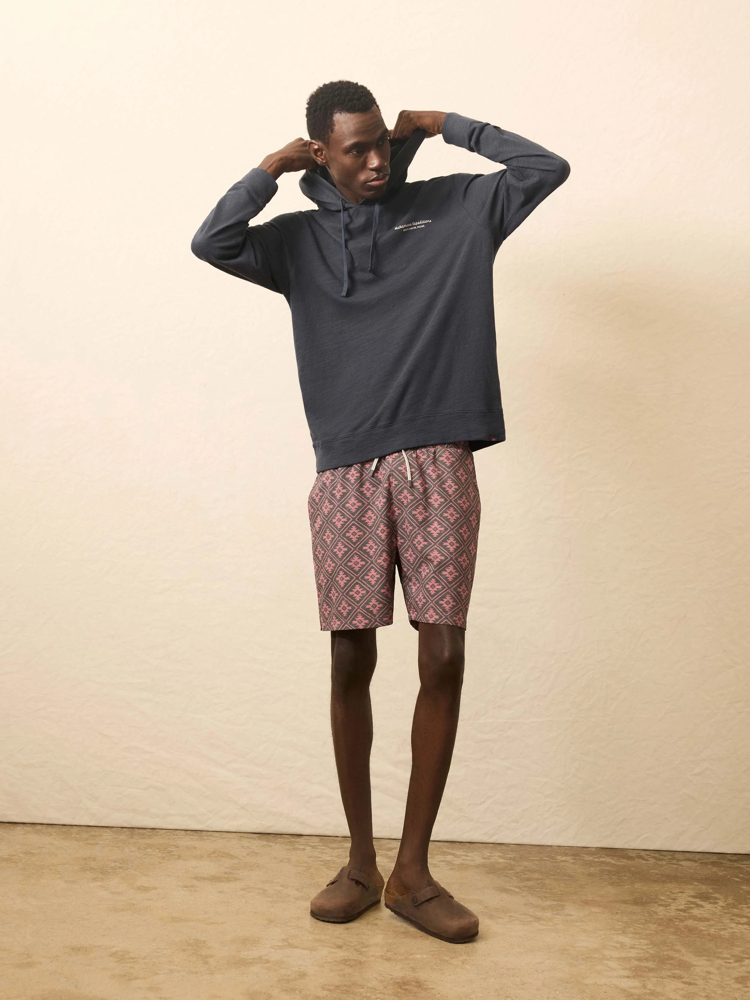 Nazare Sunwashed Slub Hoodie - Blue Nights