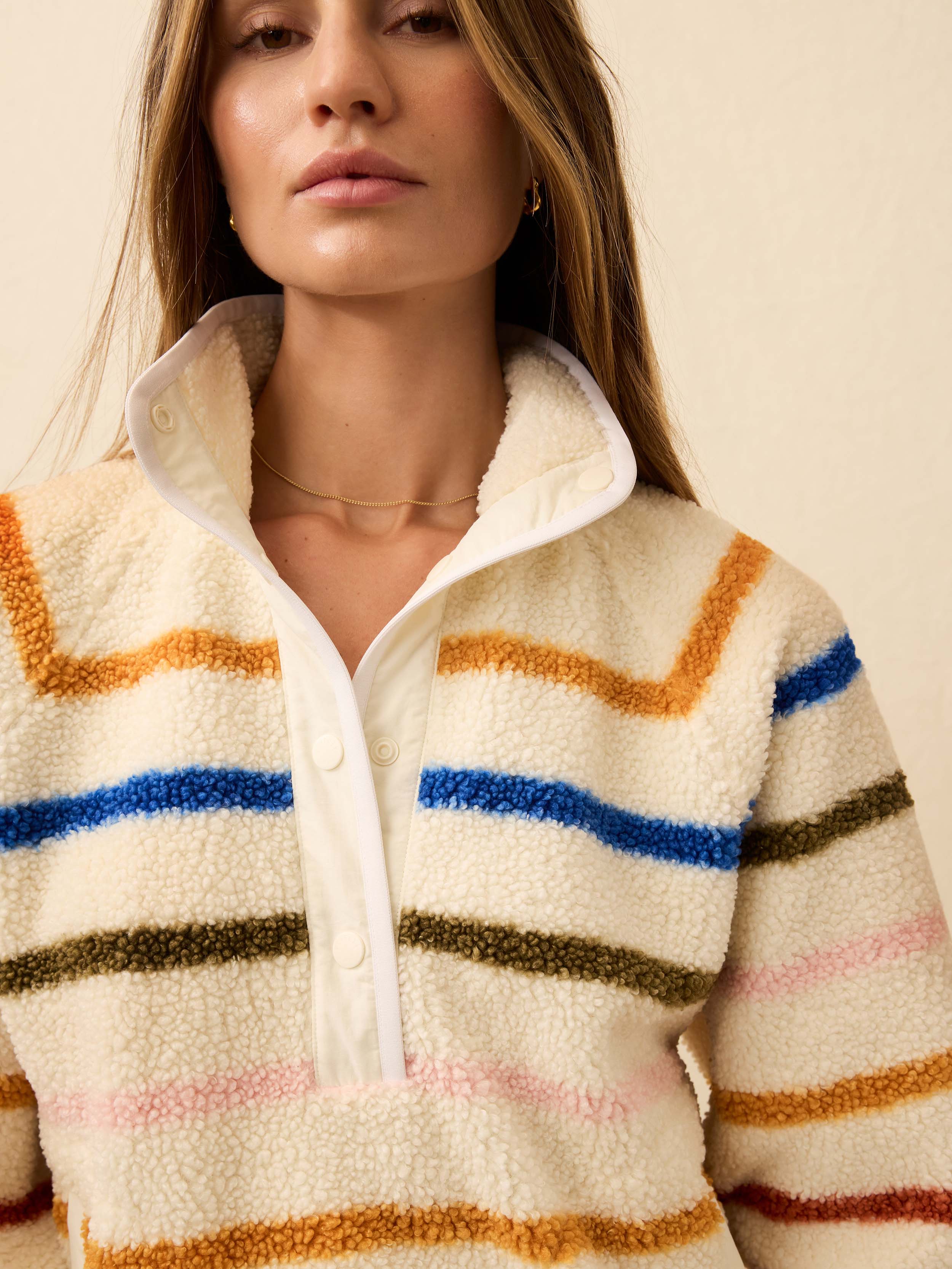 Fireside Fleece Popover - Dream Fleece Stripe