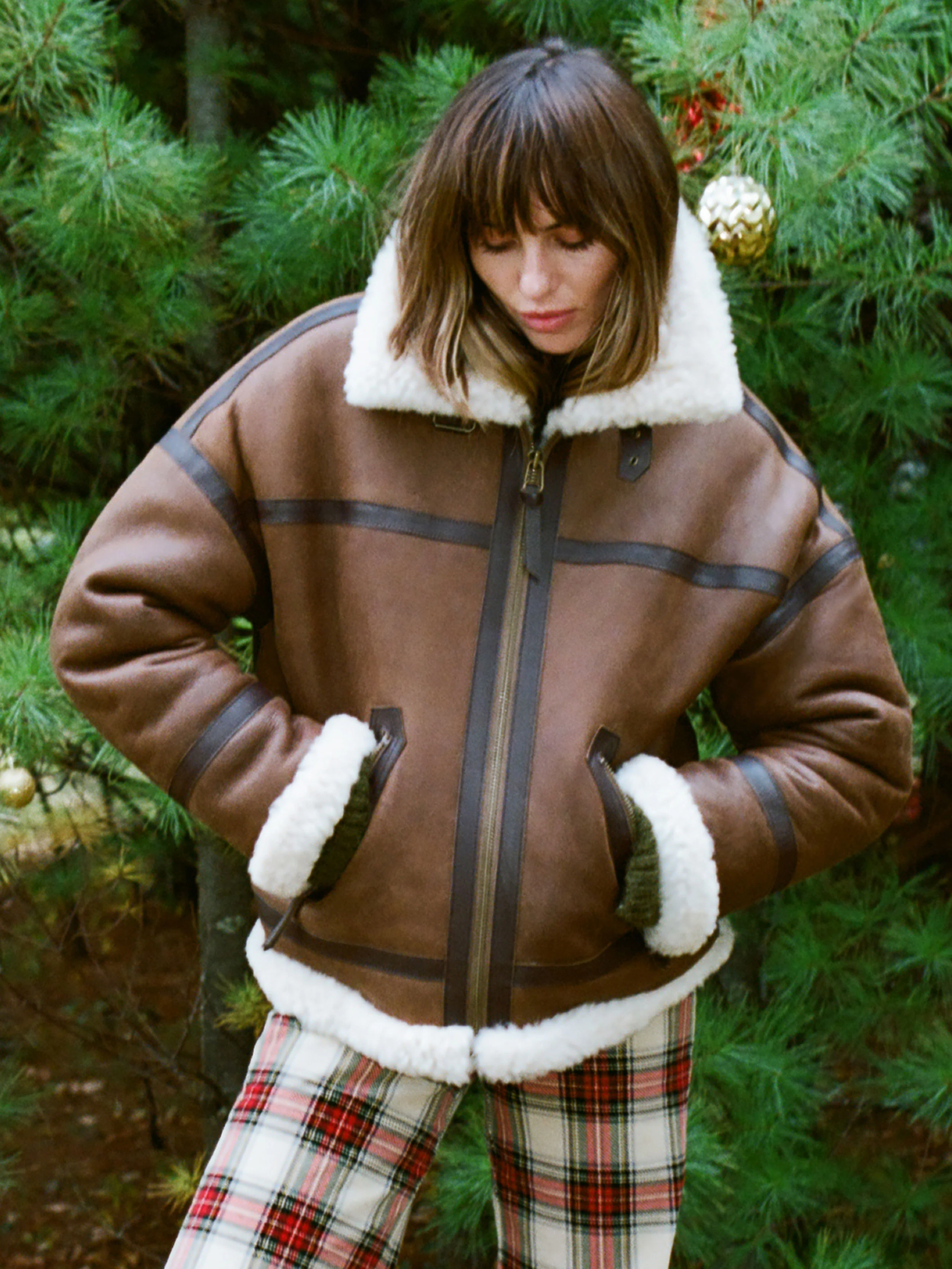 Sedona Shearling Flight Jacket - Brown