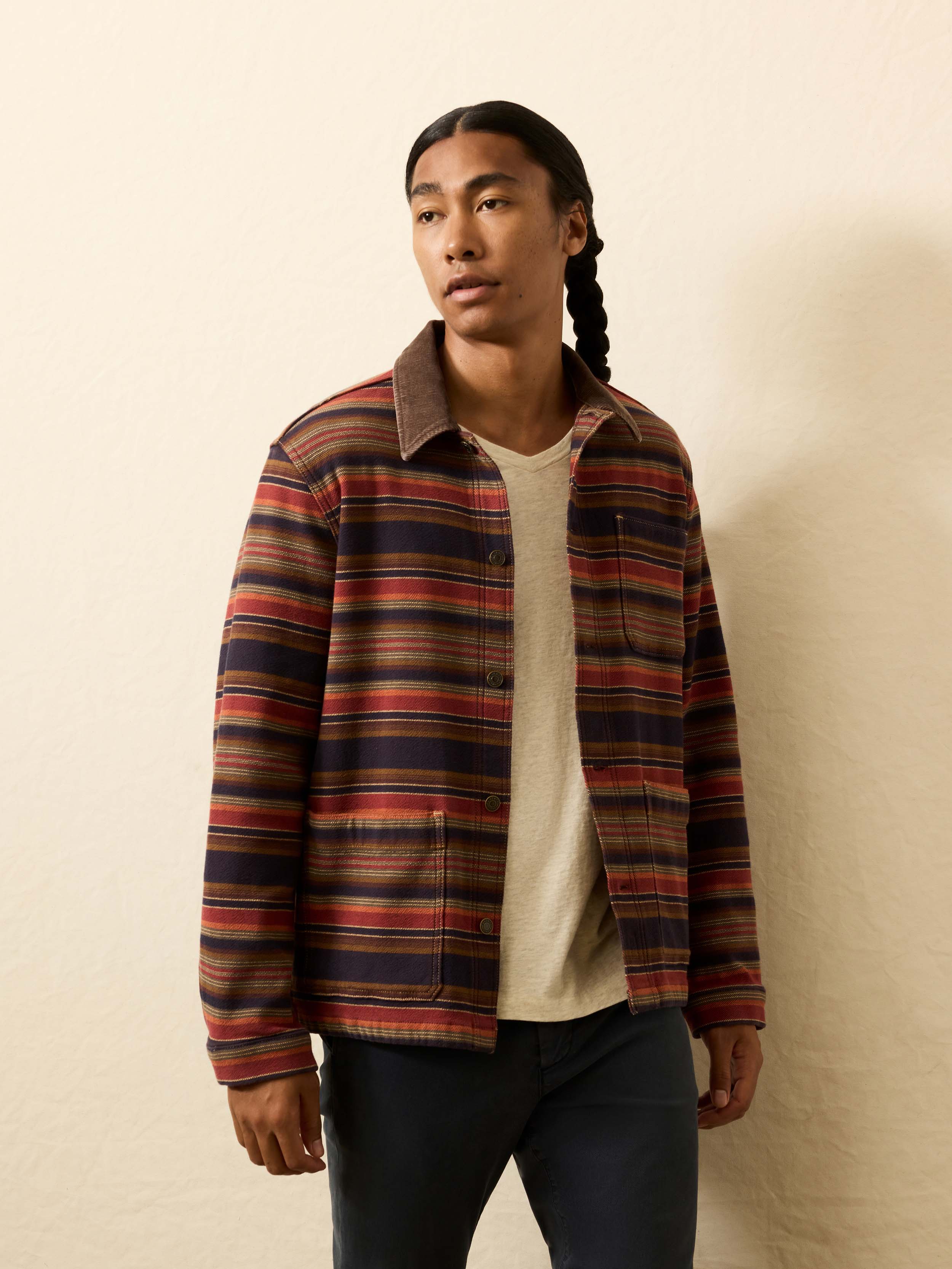 High Ridge Twill Studio Jacket - Unisex - Night Time Fire Stripe