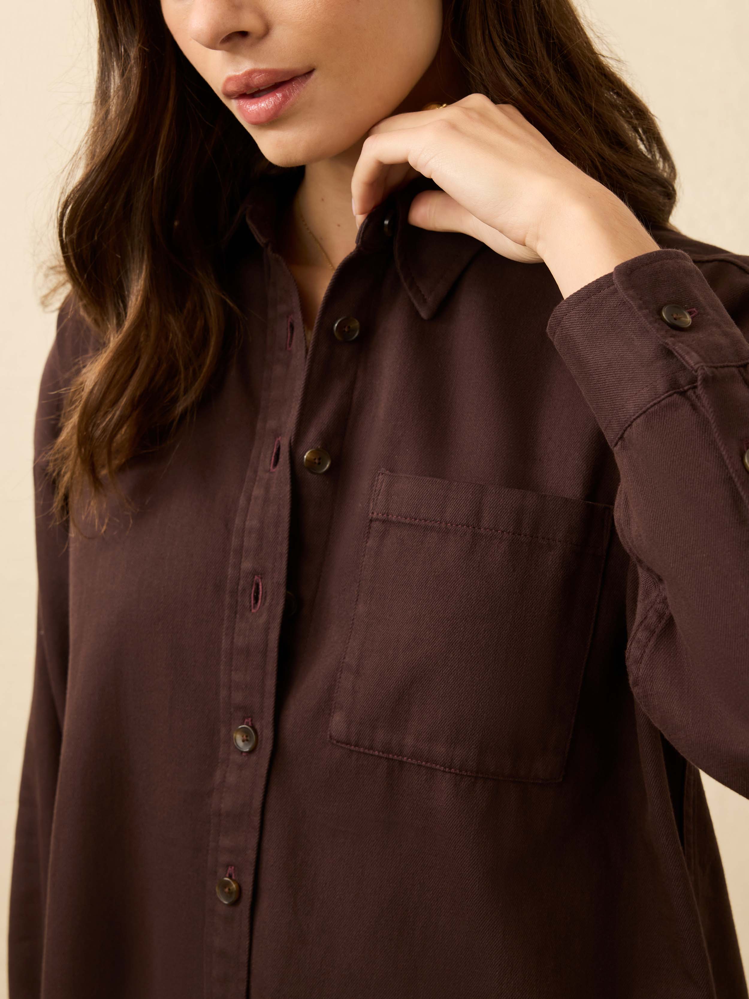 Sunfair Denim Shirt - Chocolate Brown
