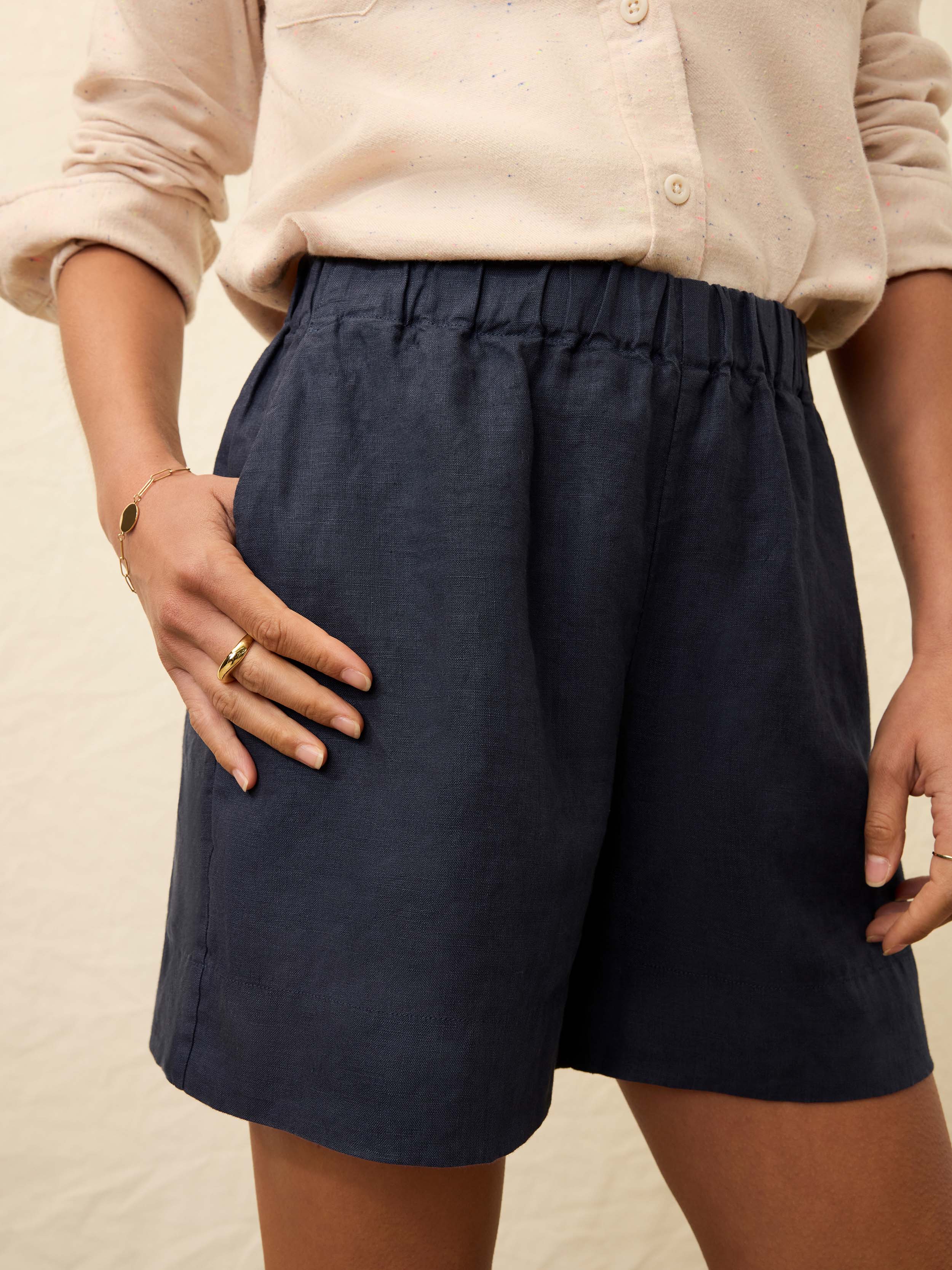 Laguna Linen Bayview Short - Navy