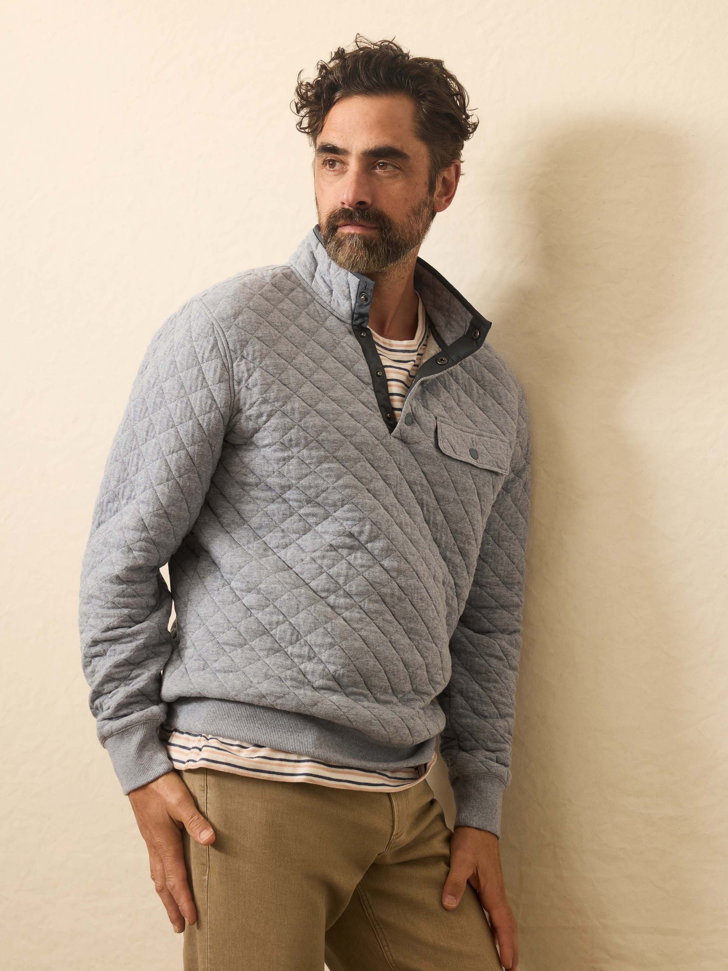 Epic Quilted Fleece Pullover - Ocean Wind Heather