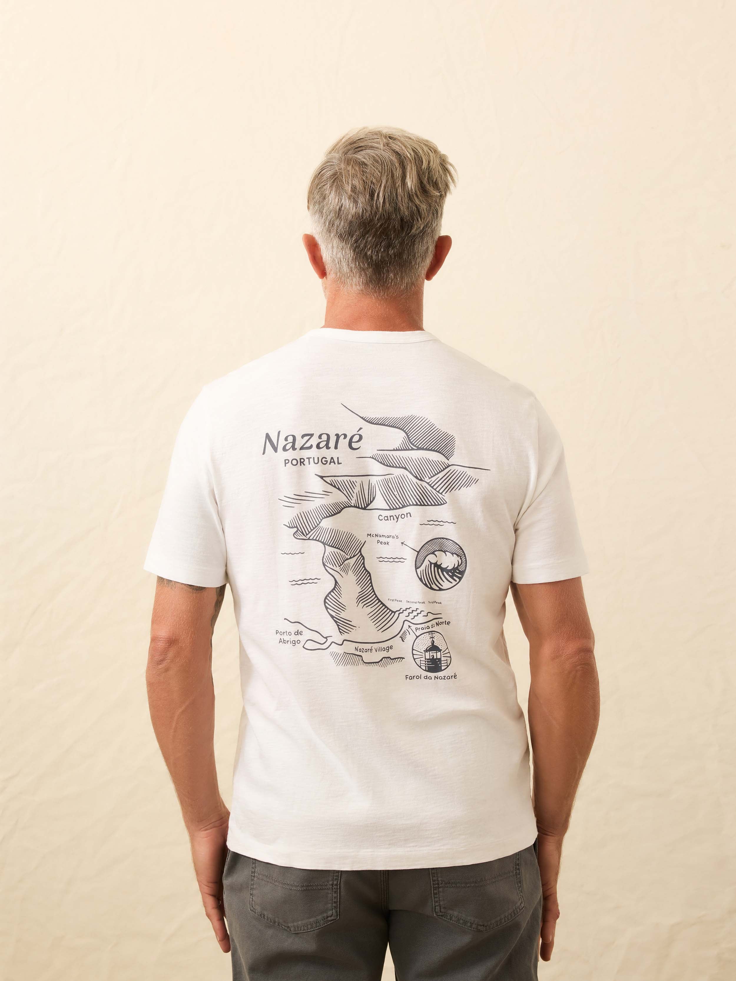 Nazare Sunwashed Pocket Tee - White