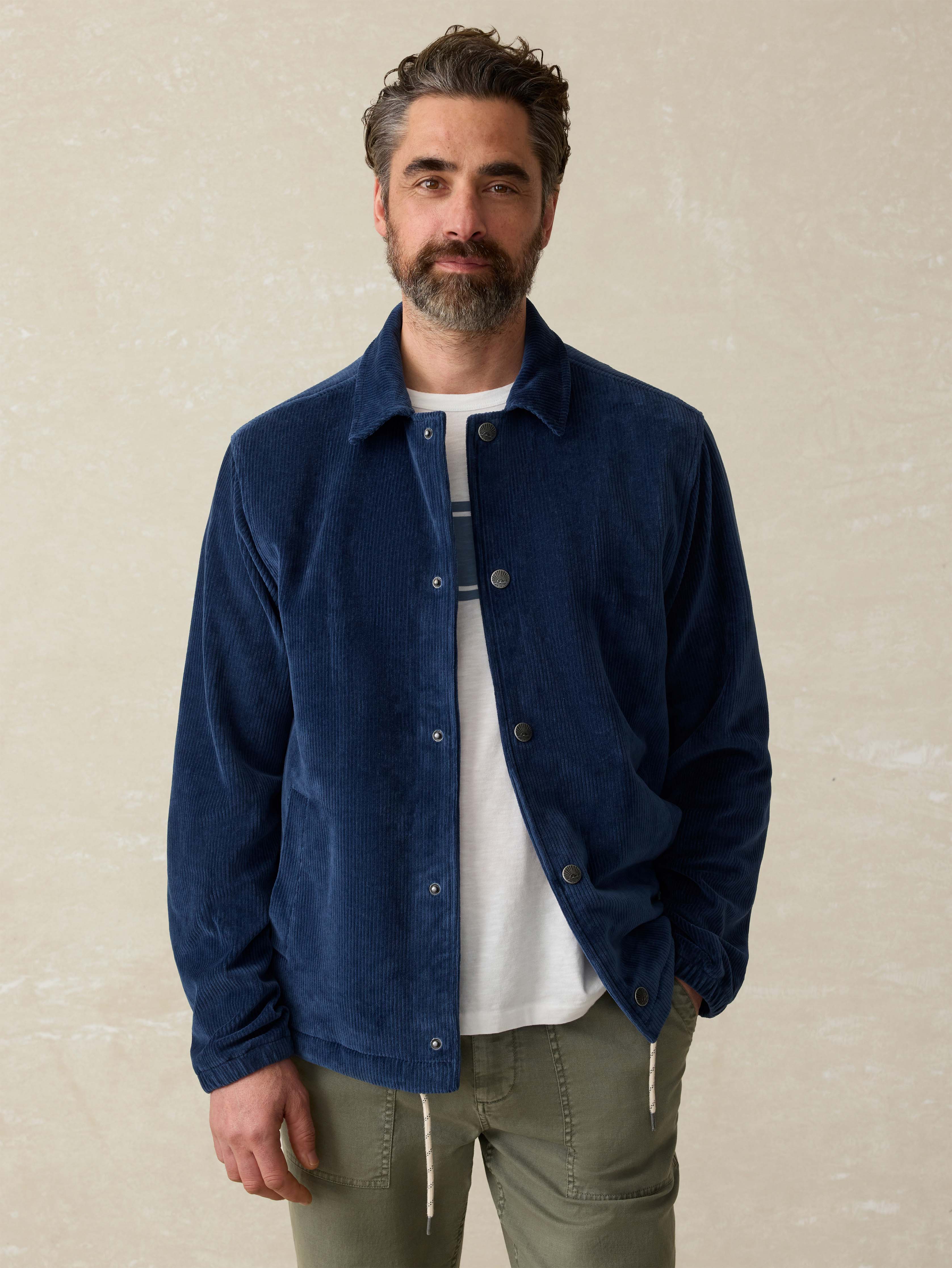 Corduroy Coaches Jacket - Spring Navy