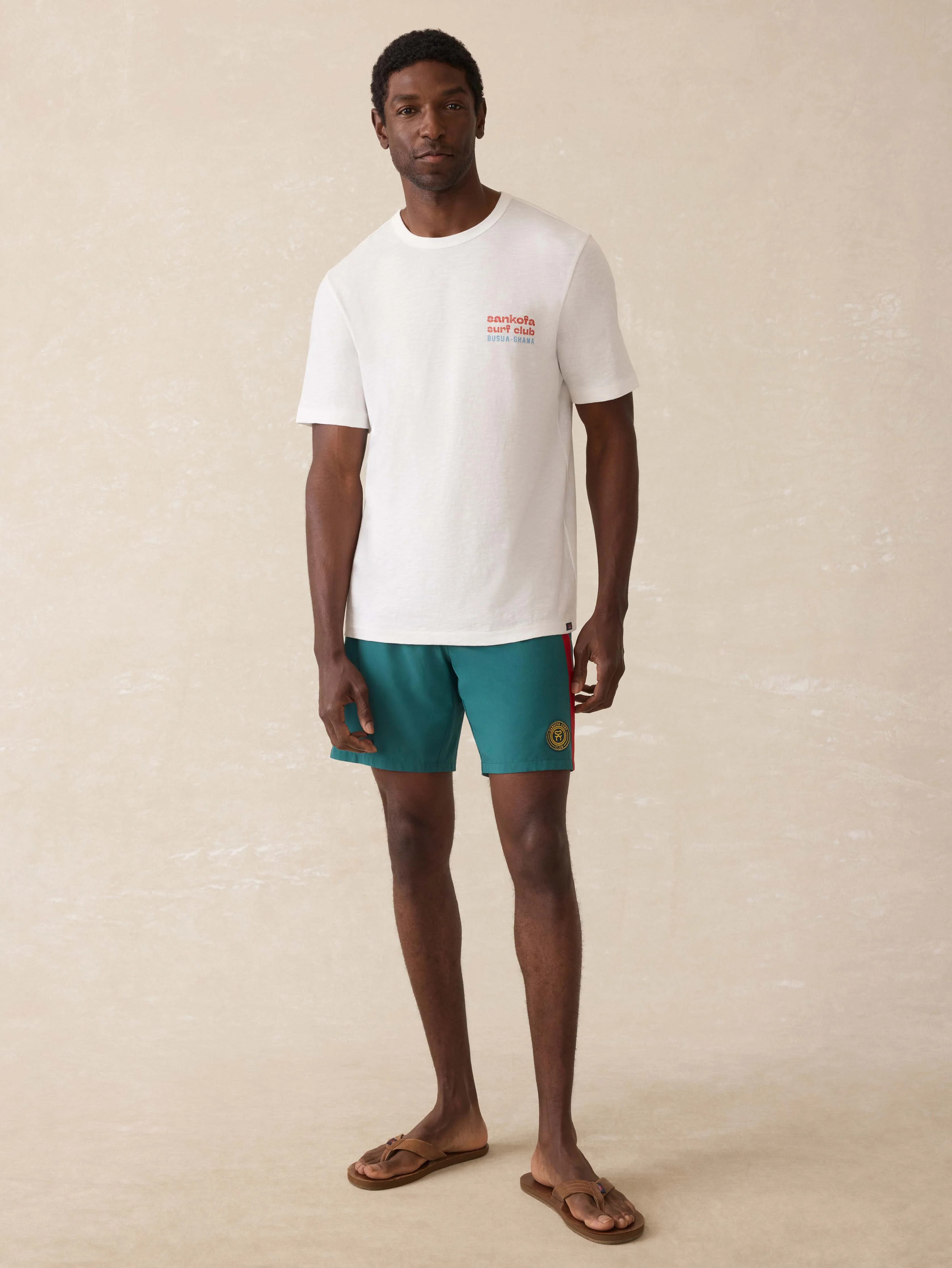 Surf Ghana Short Sleeve Flag Graphic Tee - White