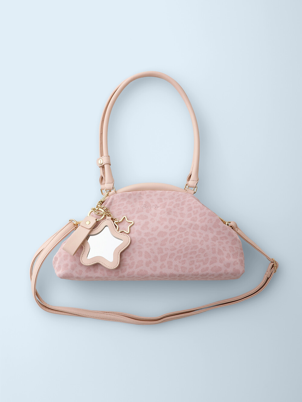 Washed Leopard Dumpling Bag Pink