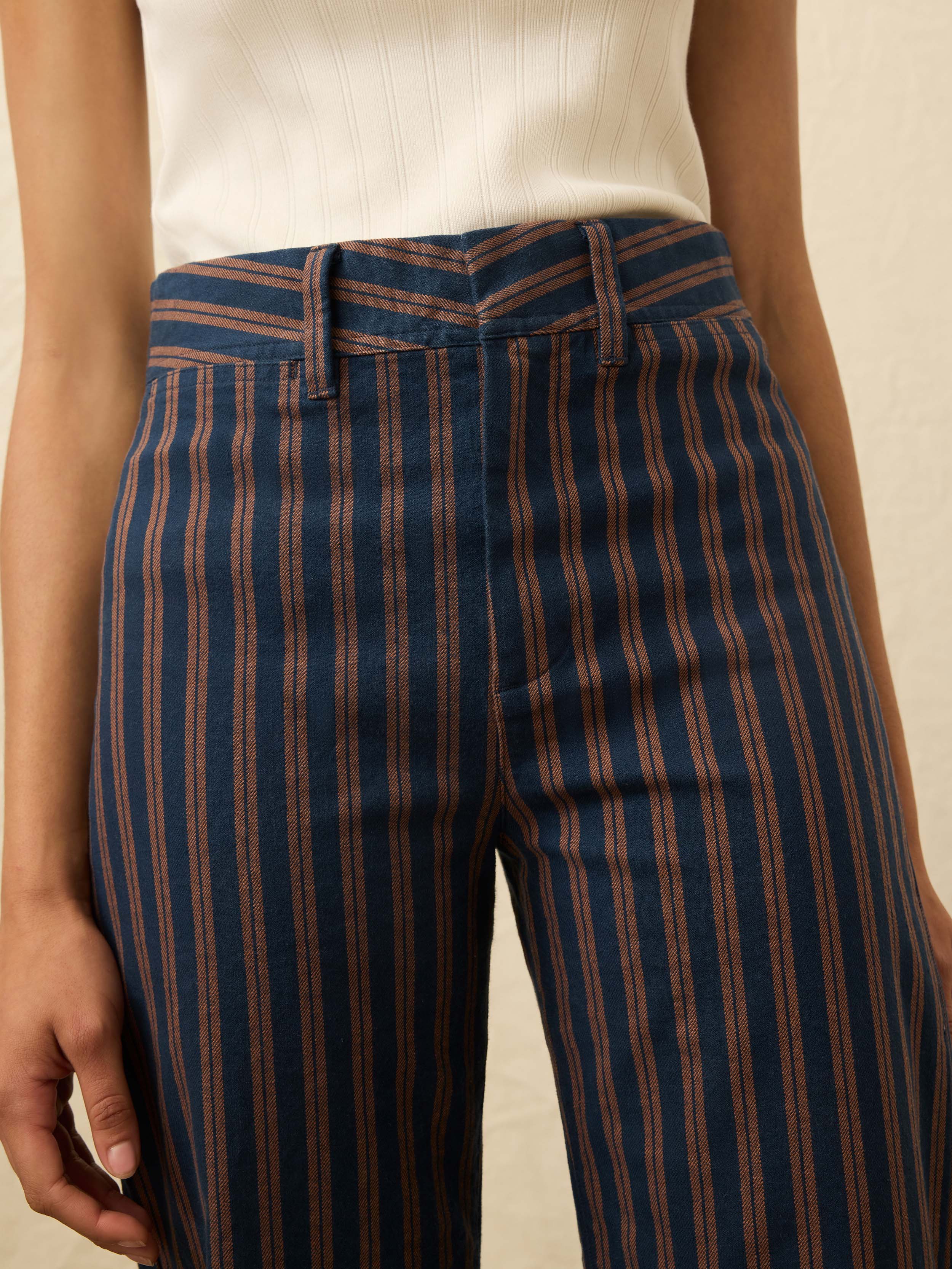 Twill Tide Slim Straight Pant - Midnight Shore Stripe