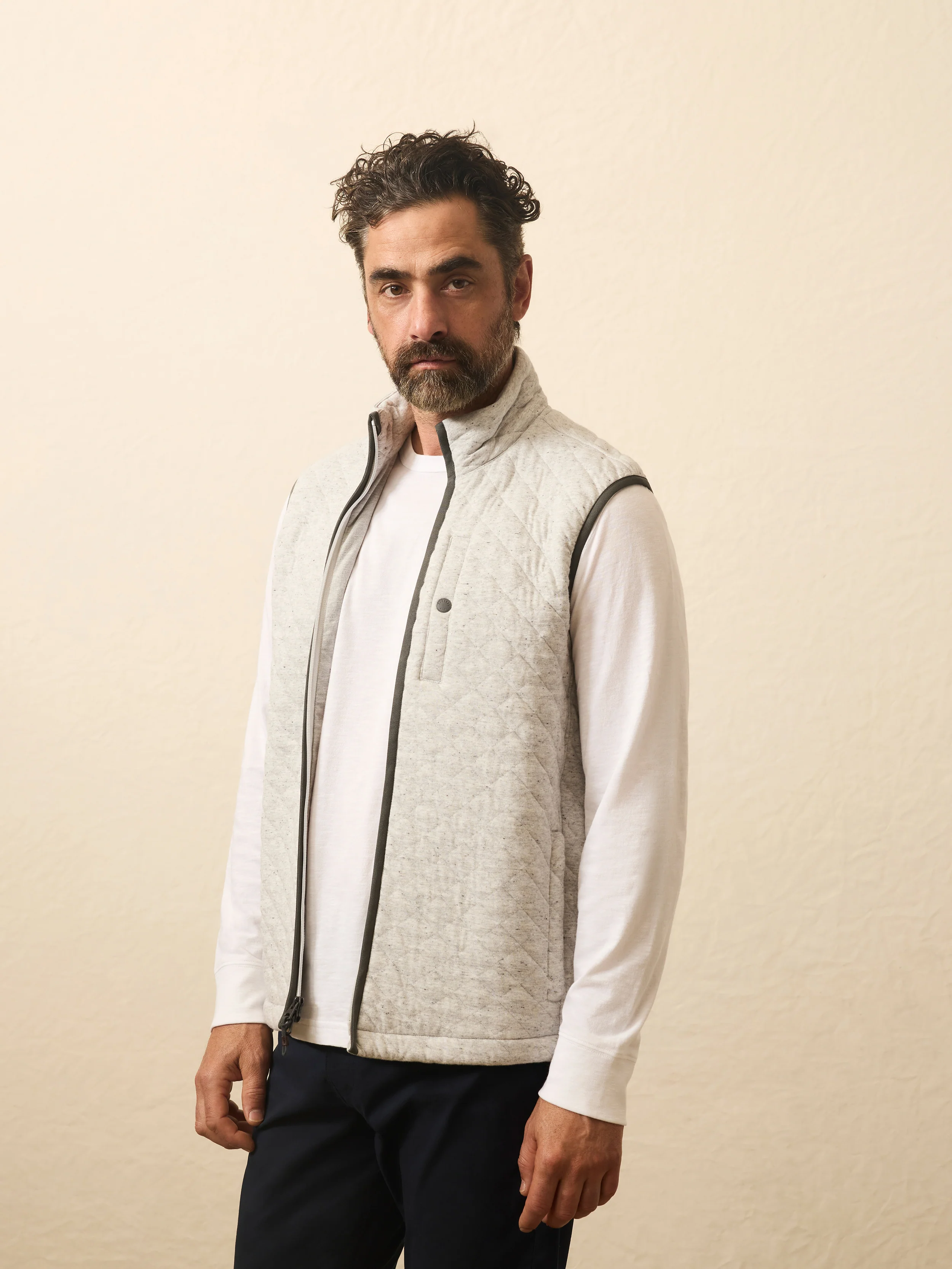 Epic Quilted Fleece Vest - Ivory Peak Heather