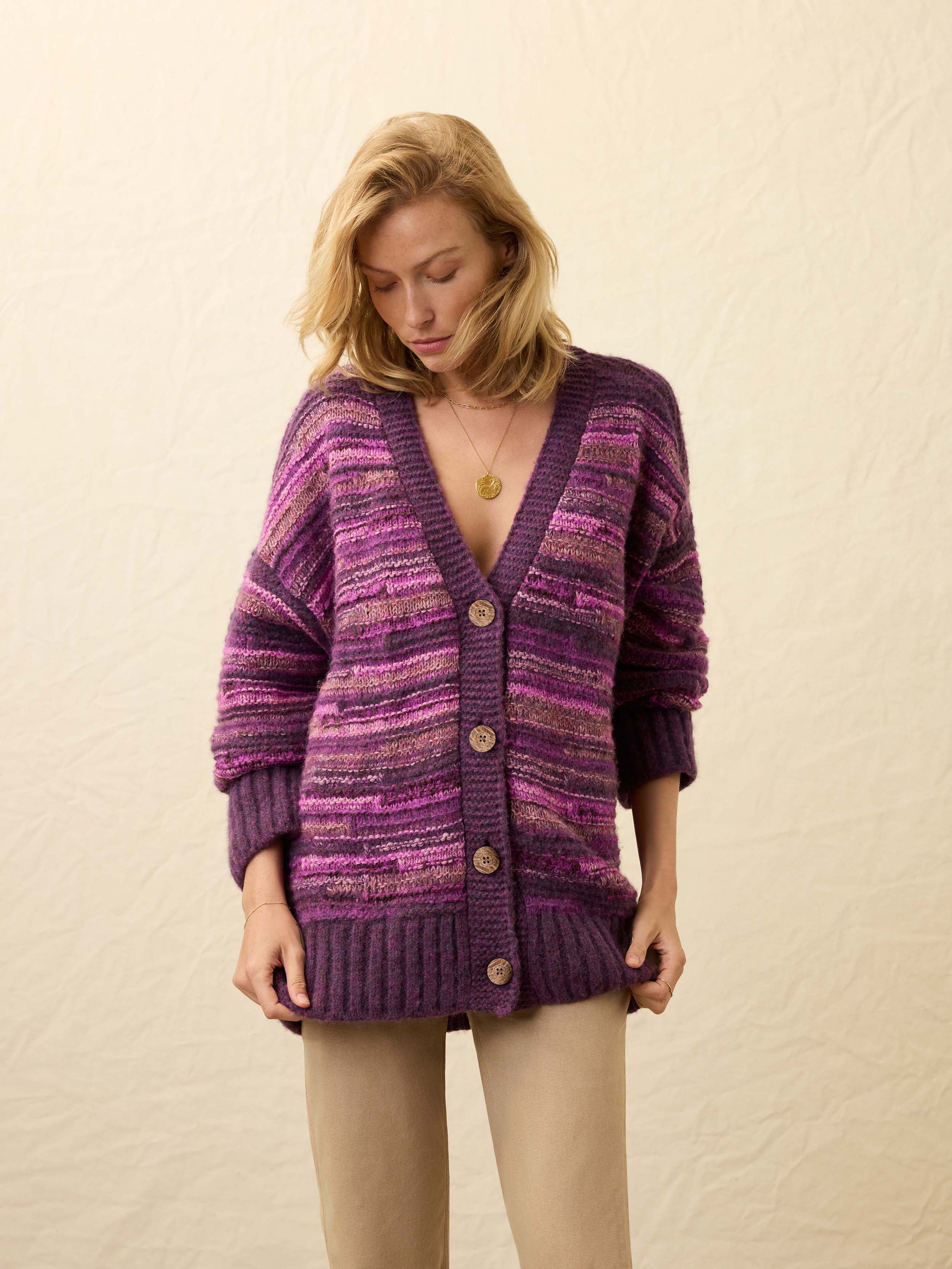 Cliffwalk Cardigan - Rose Dye Vines